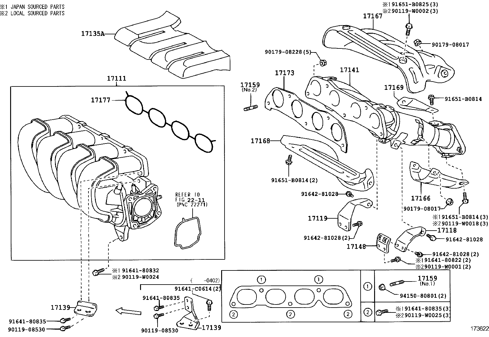 TOYOTA 17171-22030 - Tiiviste, imusarja inparts.fi