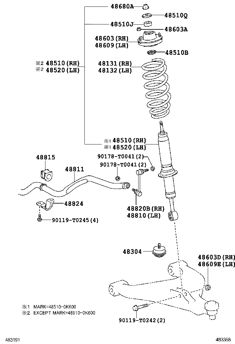 TOYOTA 48609-0K040 - Jousijalan tukilaakeri inparts.fi