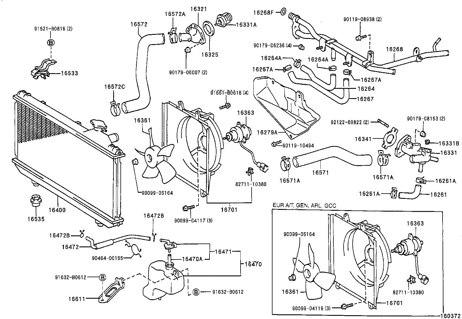 TOYOTA 16325-63011 - Tiiviste, termostaatti inparts.fi