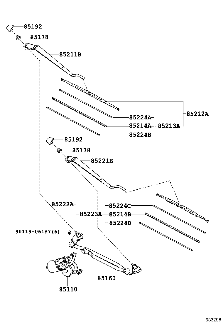 TOYOTA 8522242020 - Pyyhkijänsulka inparts.fi