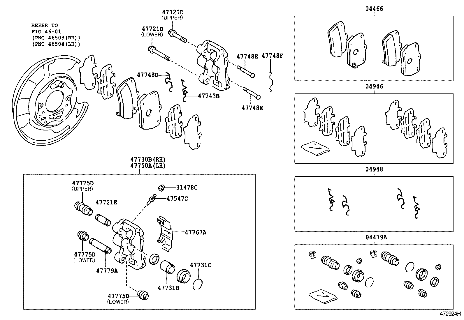 TOYOTA 04479-42020 - Korjaussarja, jarrusatula inparts.fi