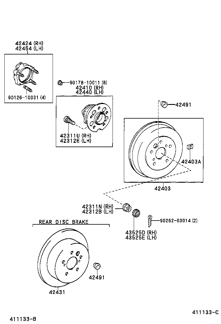 TOYOTA 42410-42020 - Pyöränlaakerisarja inparts.fi