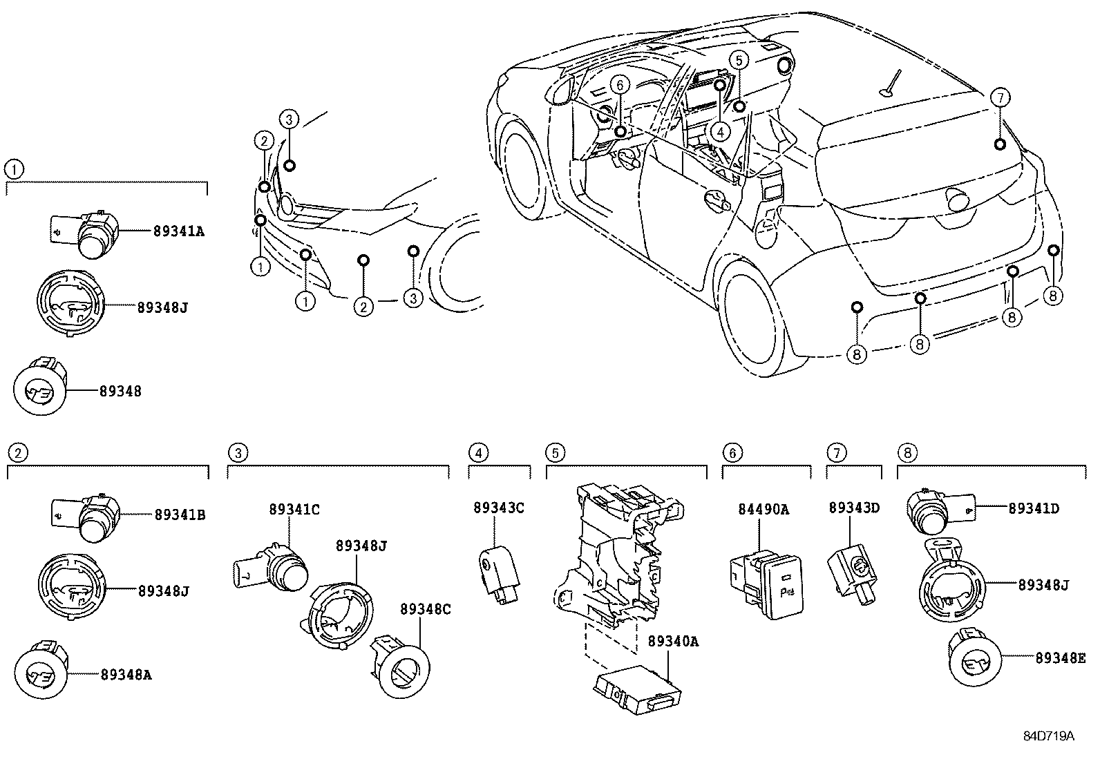 TOYOTA 89341-05010-C0 - Sensori, pysäköintitutka inparts.fi