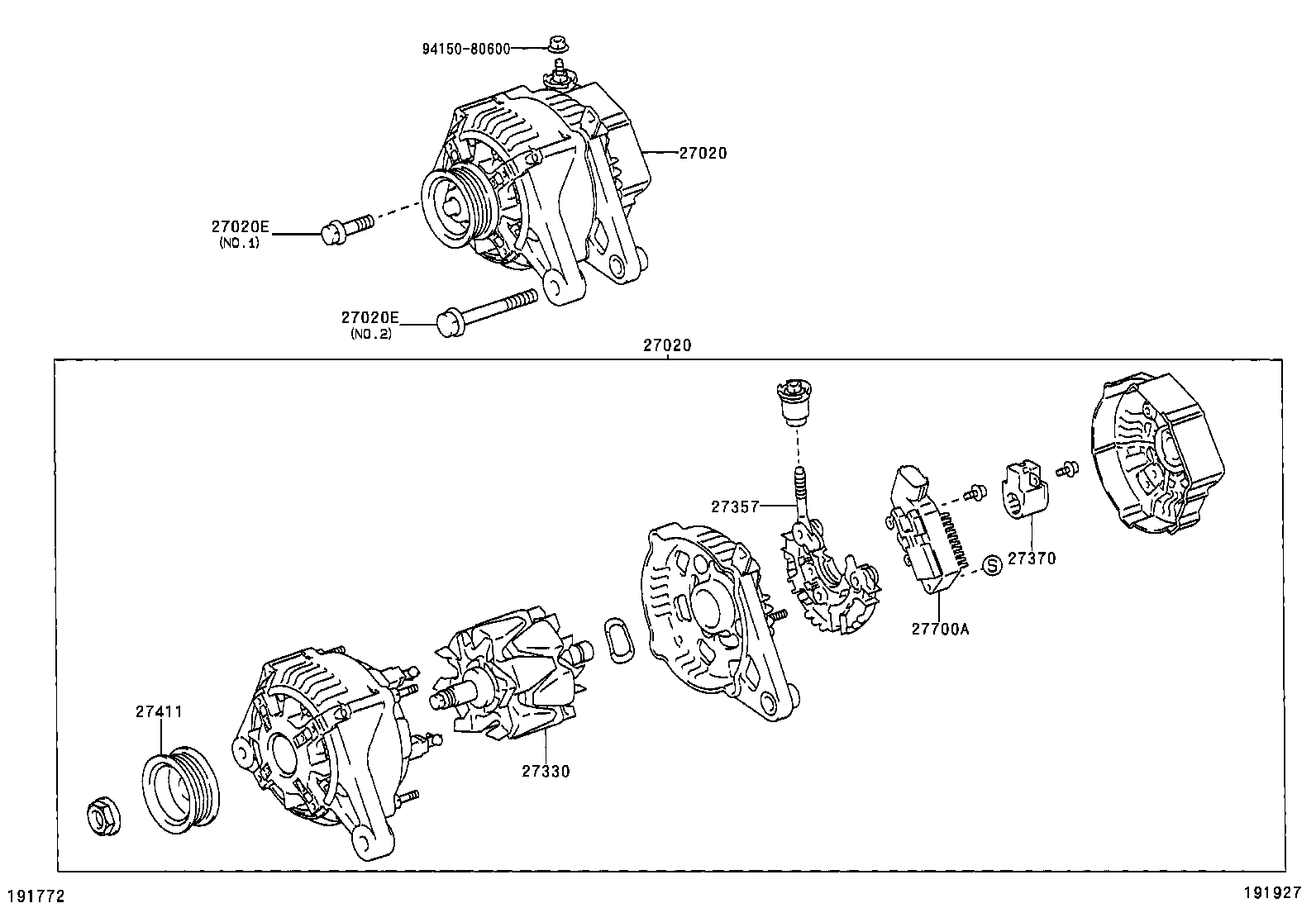 TOYOTA 27060-22130 - Laturi inparts.fi