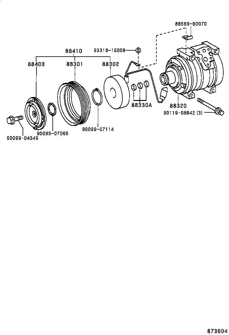 TOYOTA 88410-32200 - Kompressori, ilmastointilaite inparts.fi