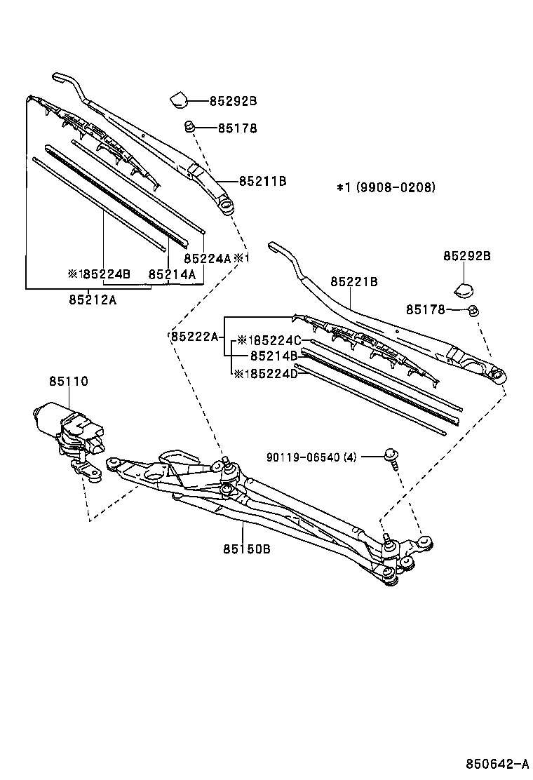 TOYOTA 8521244030 - Pyyhkijänsulka inparts.fi