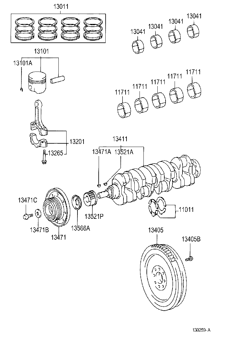 TOYOTA 13011-27030 - Männänrengassarja inparts.fi