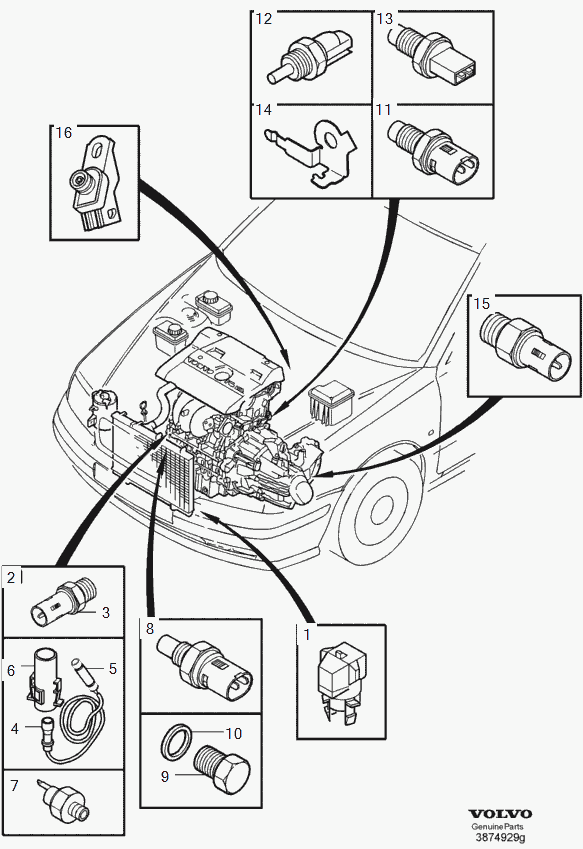 Volvo 3 087 478 8 - Tunnistin, öljynpaine inparts.fi