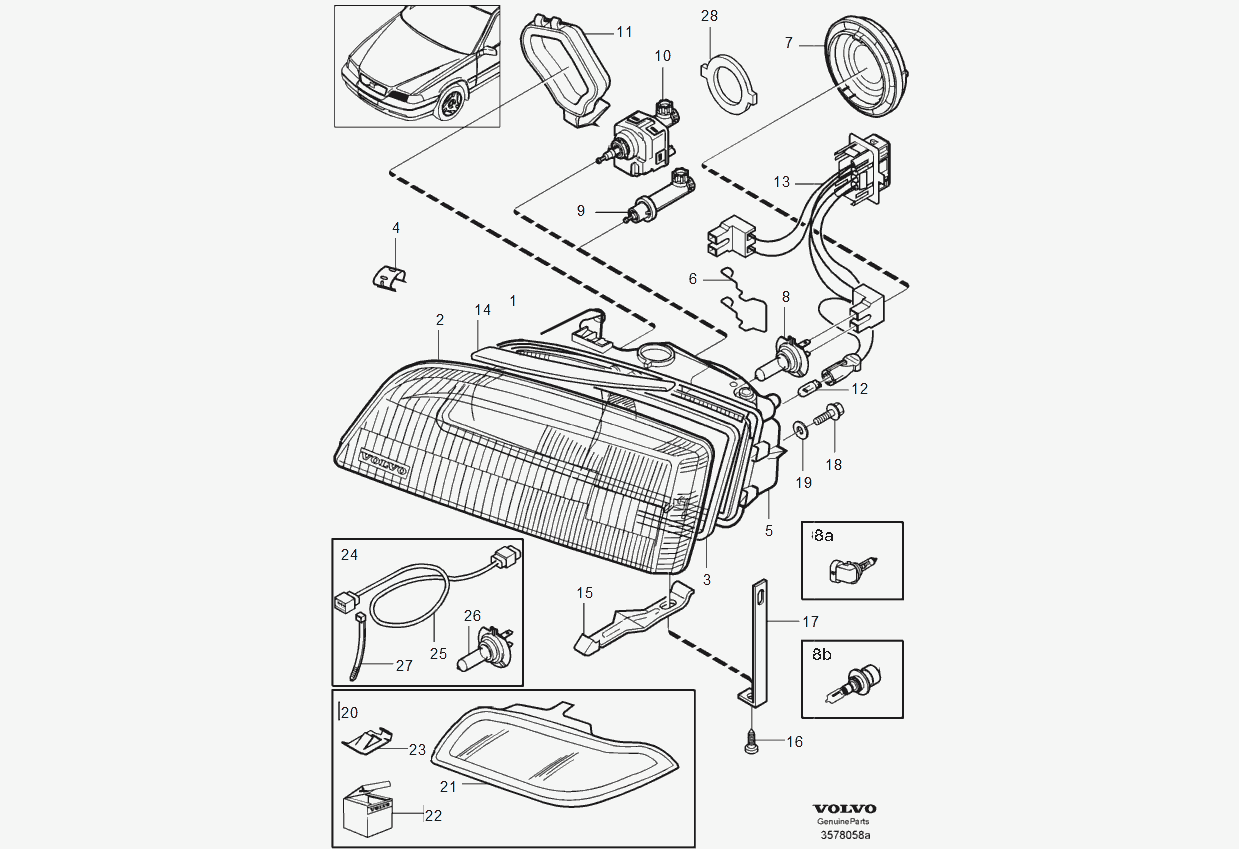 Volvo 8620487 - Hehkulankapolttimo, sumuvalo inparts.fi