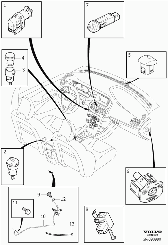 Volvo 31264377 - Jarruvalokatkaisin inparts.fi