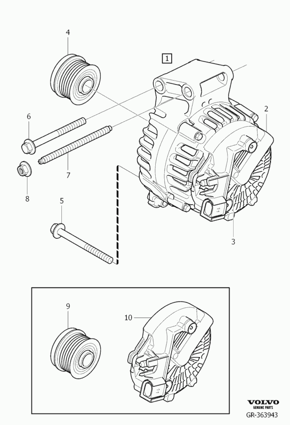 Volvo 30667980 - Hihnapyörä, laturi inparts.fi