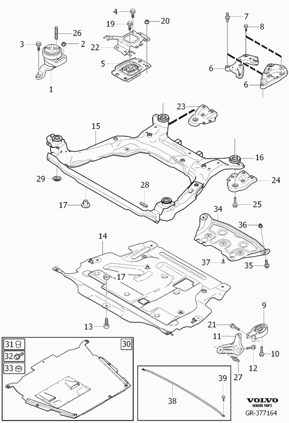 Volvo 30680705 - Moottorin tuki inparts.fi