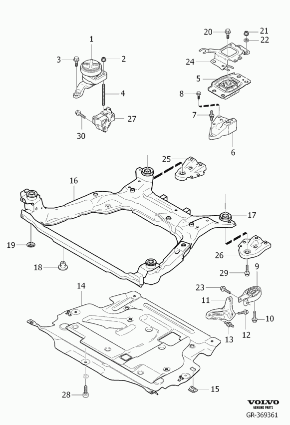 Volvo 30680702 - Moottorin tuki inparts.fi