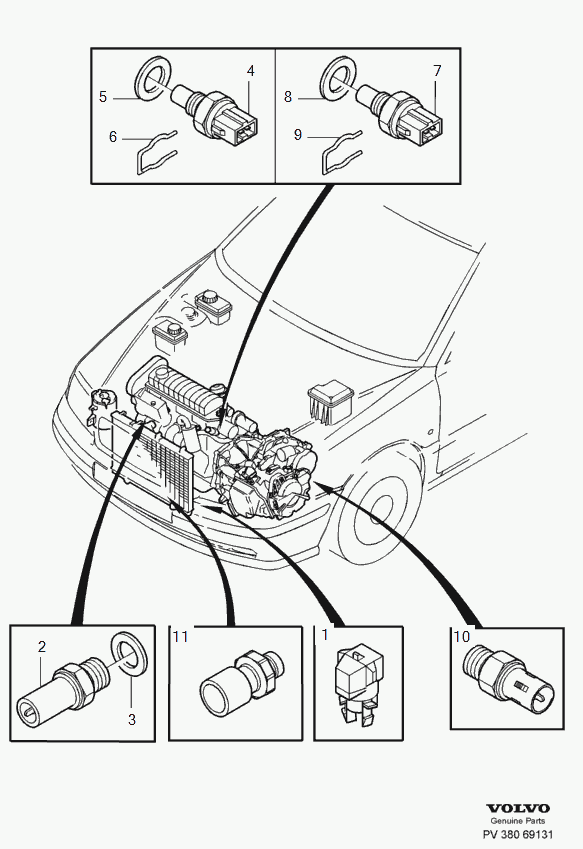 Volvo 30851146 - Tiivisterengas, lämpökytkin inparts.fi