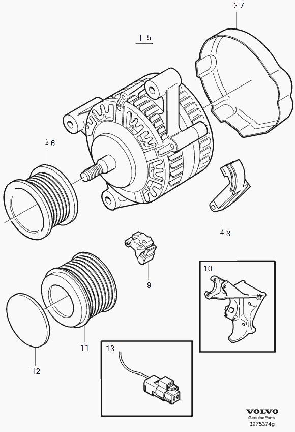 Volvo 31251073 - Hihnapyörä, laturi inparts.fi