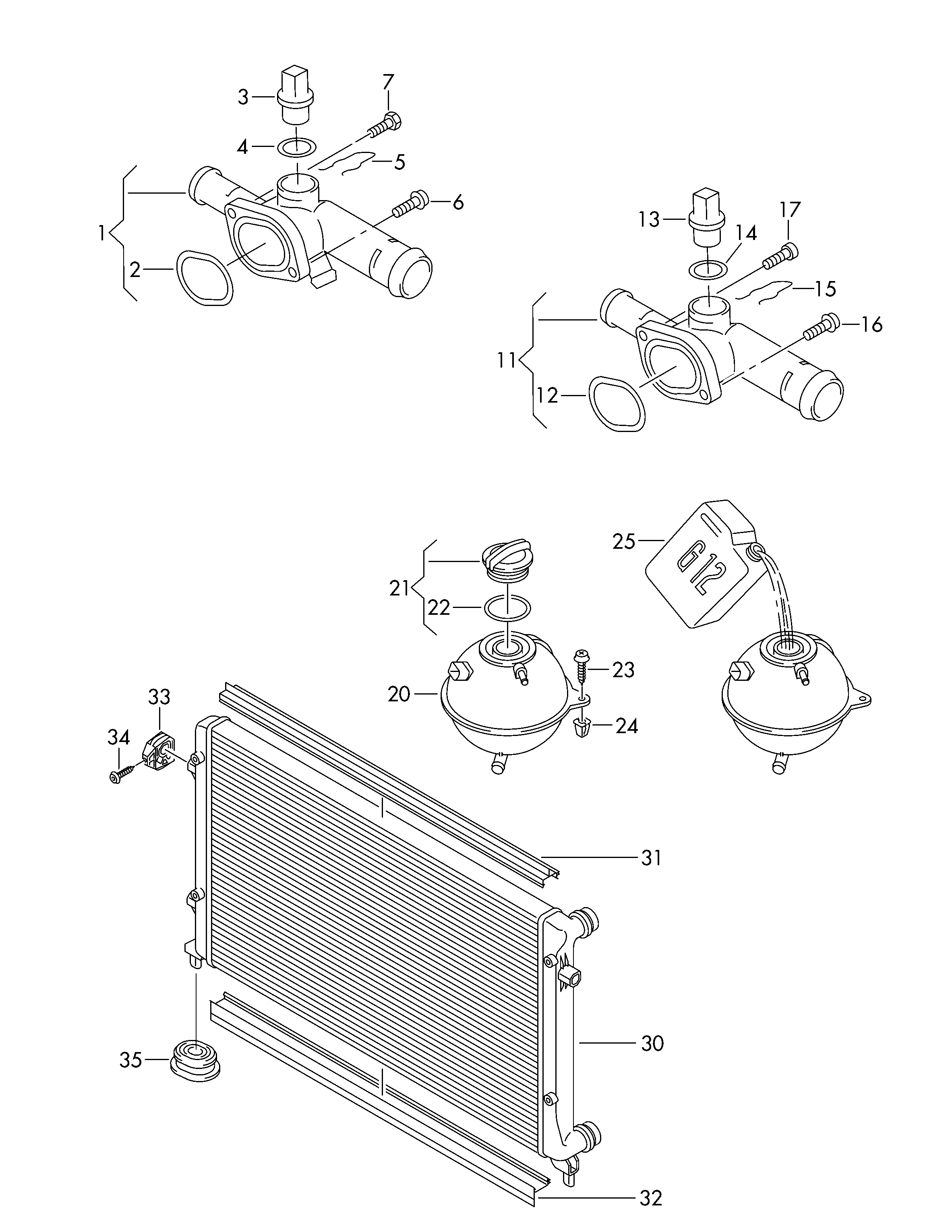 VAG 1K0 121 251 BL - Jäähdytin,moottorin jäähdytys inparts.fi