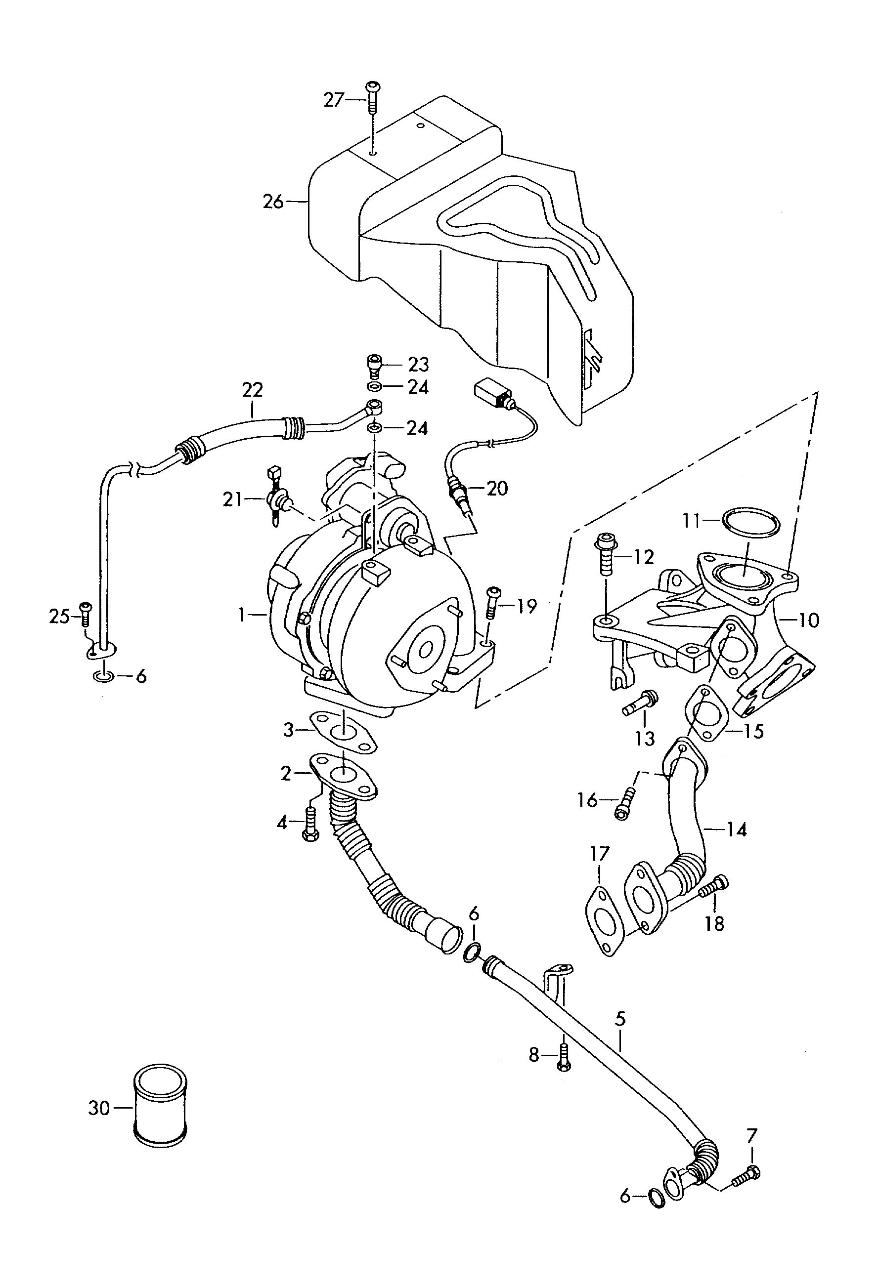 VW 059 145 722 R - Siipipyörä-runkoyksikkö, ahdin inparts.fi