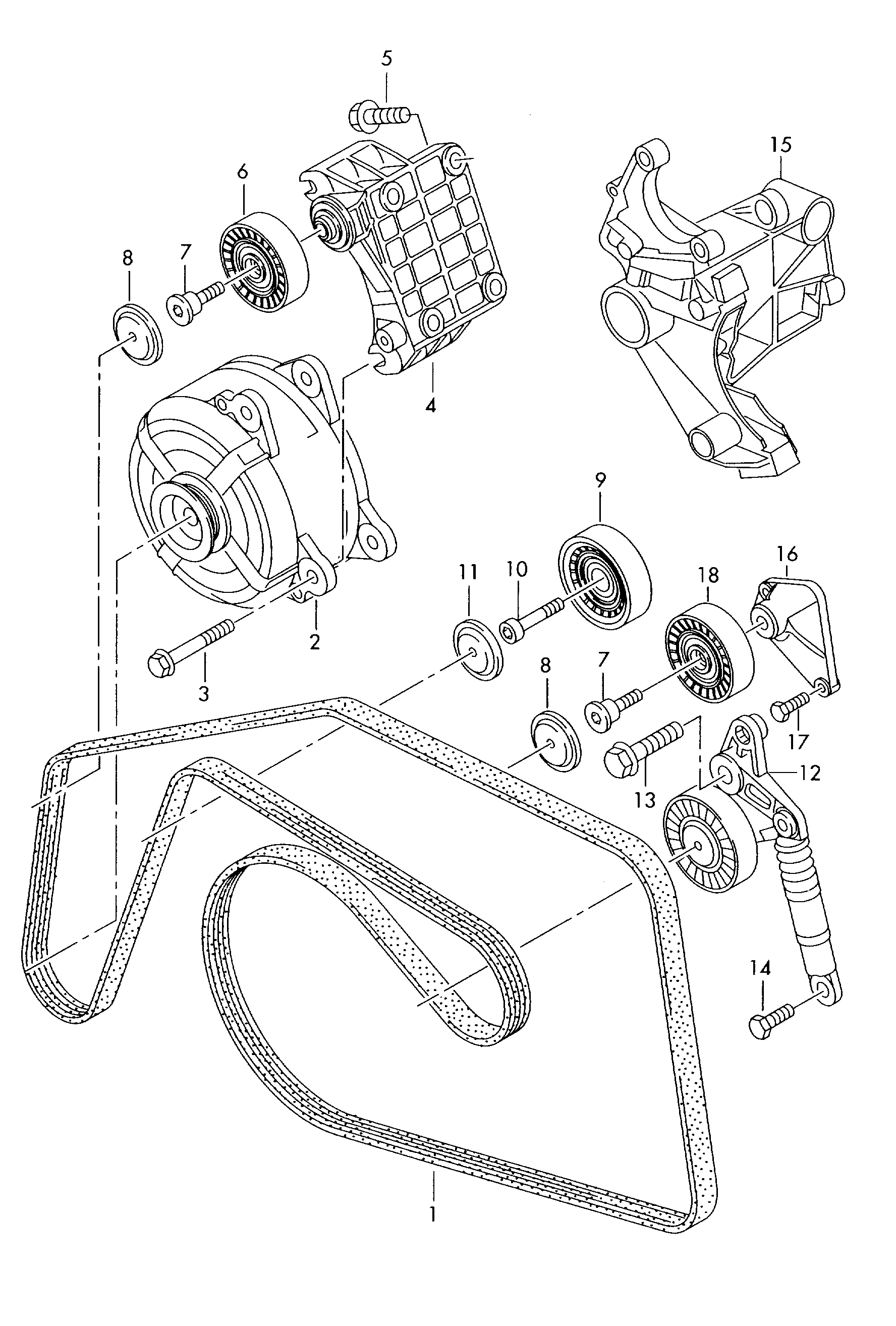 VW 059 145 201 H - Hihnankiristin, moniurahihna inparts.fi