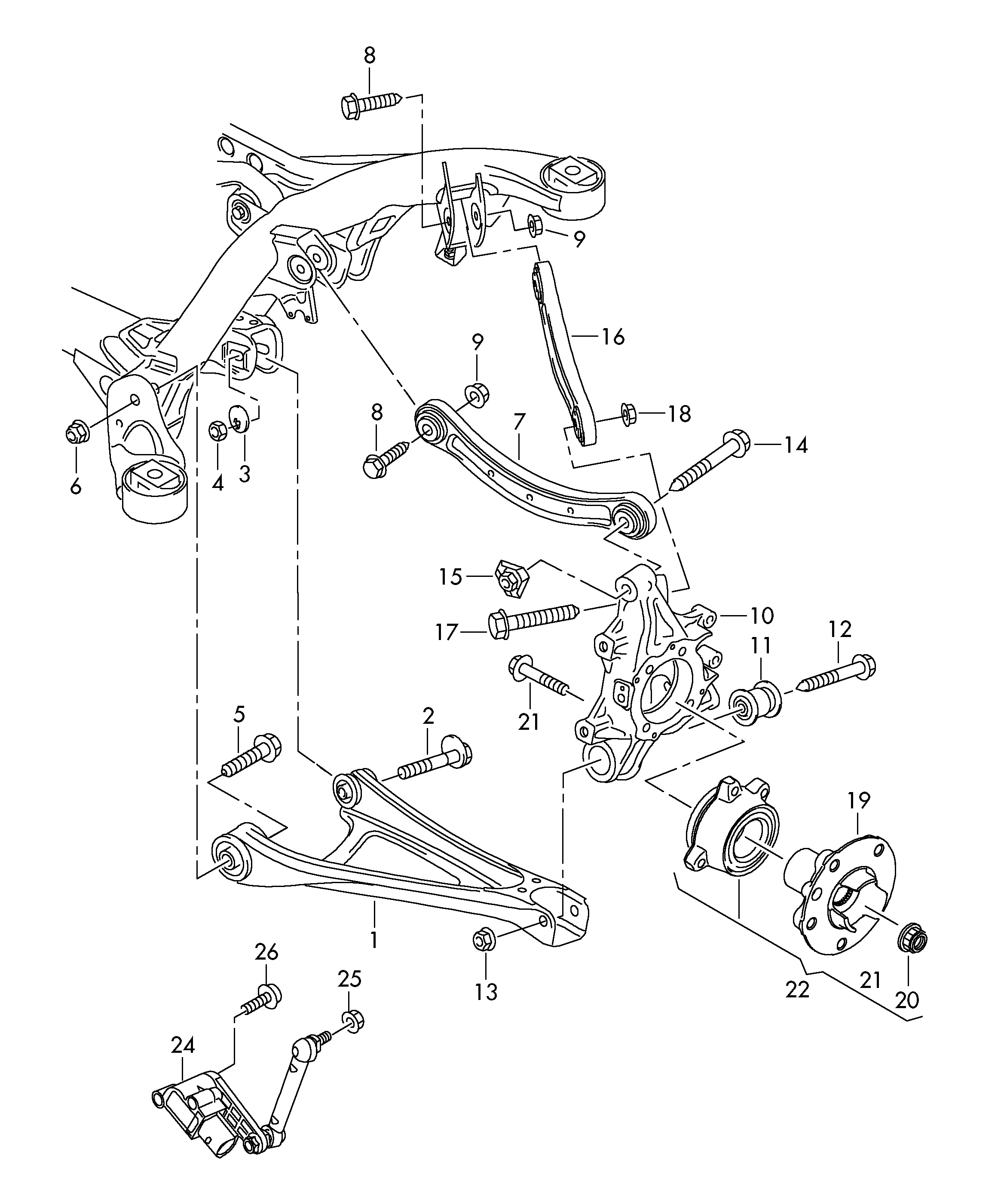 VW 7L0 505 397 - Tukivarsi, pyöräntuenta inparts.fi