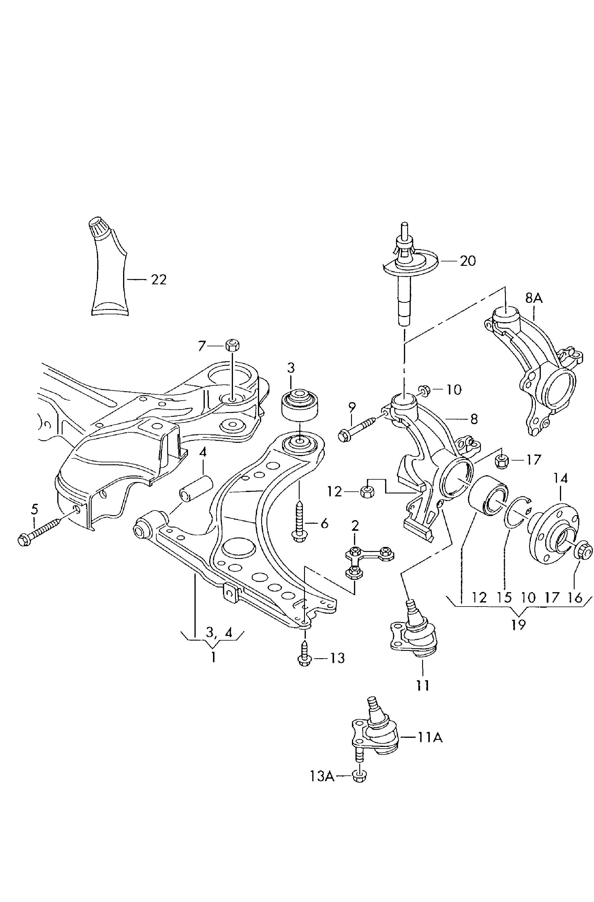 Seat 1J0 407 151 C - Tukivarsi, pyöräntuenta inparts.fi