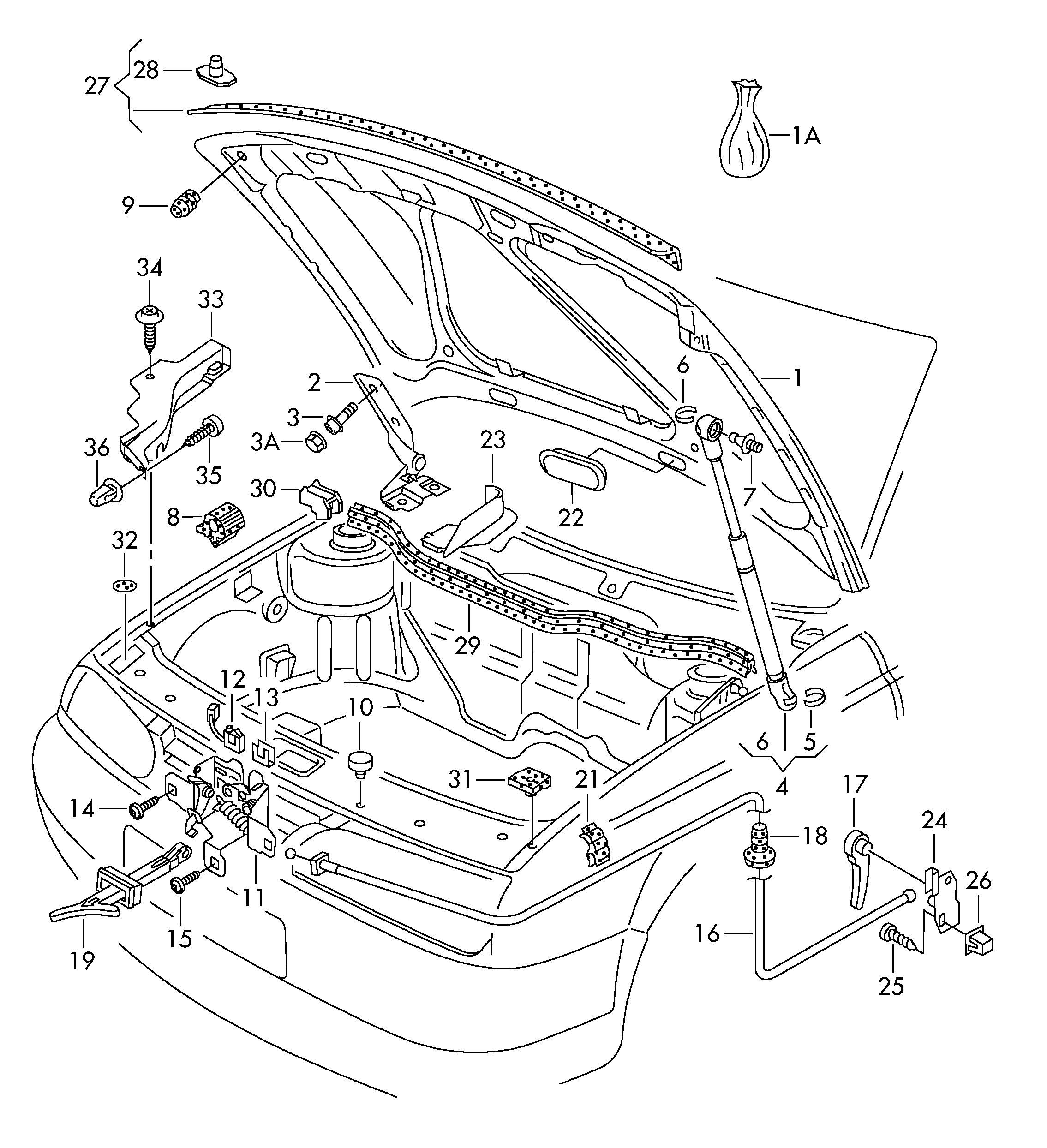 VAG 1J0 823 359D - Kaasujousi, konepelti inparts.fi