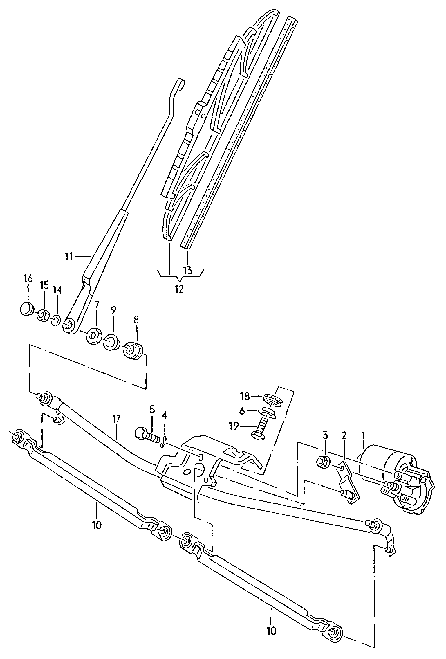 VW 1J0 955 205A - Kupu, pyyhkijänvarsi inparts.fi