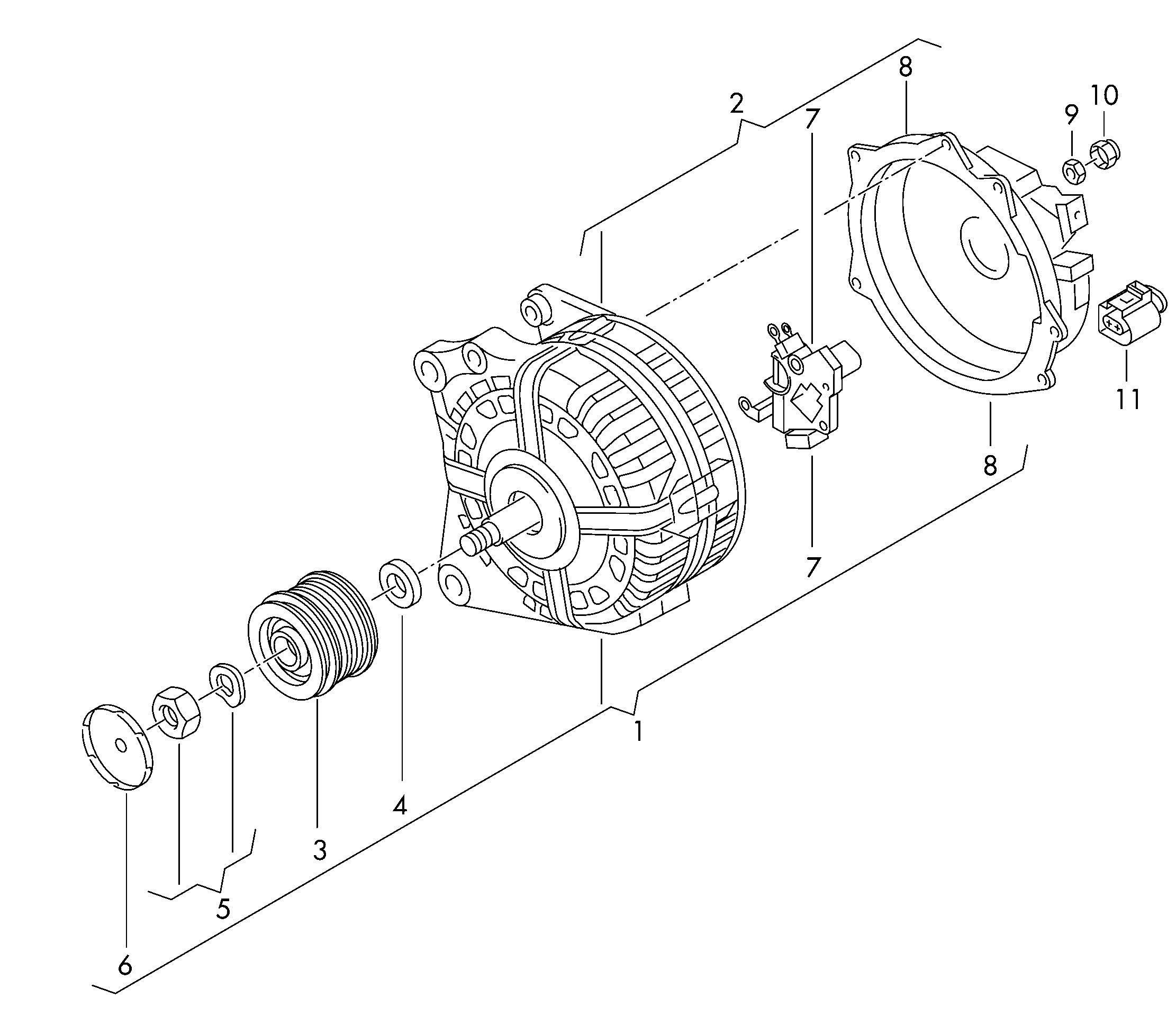 VW 03F 903 023 E - Hihnapyörä, laturi inparts.fi