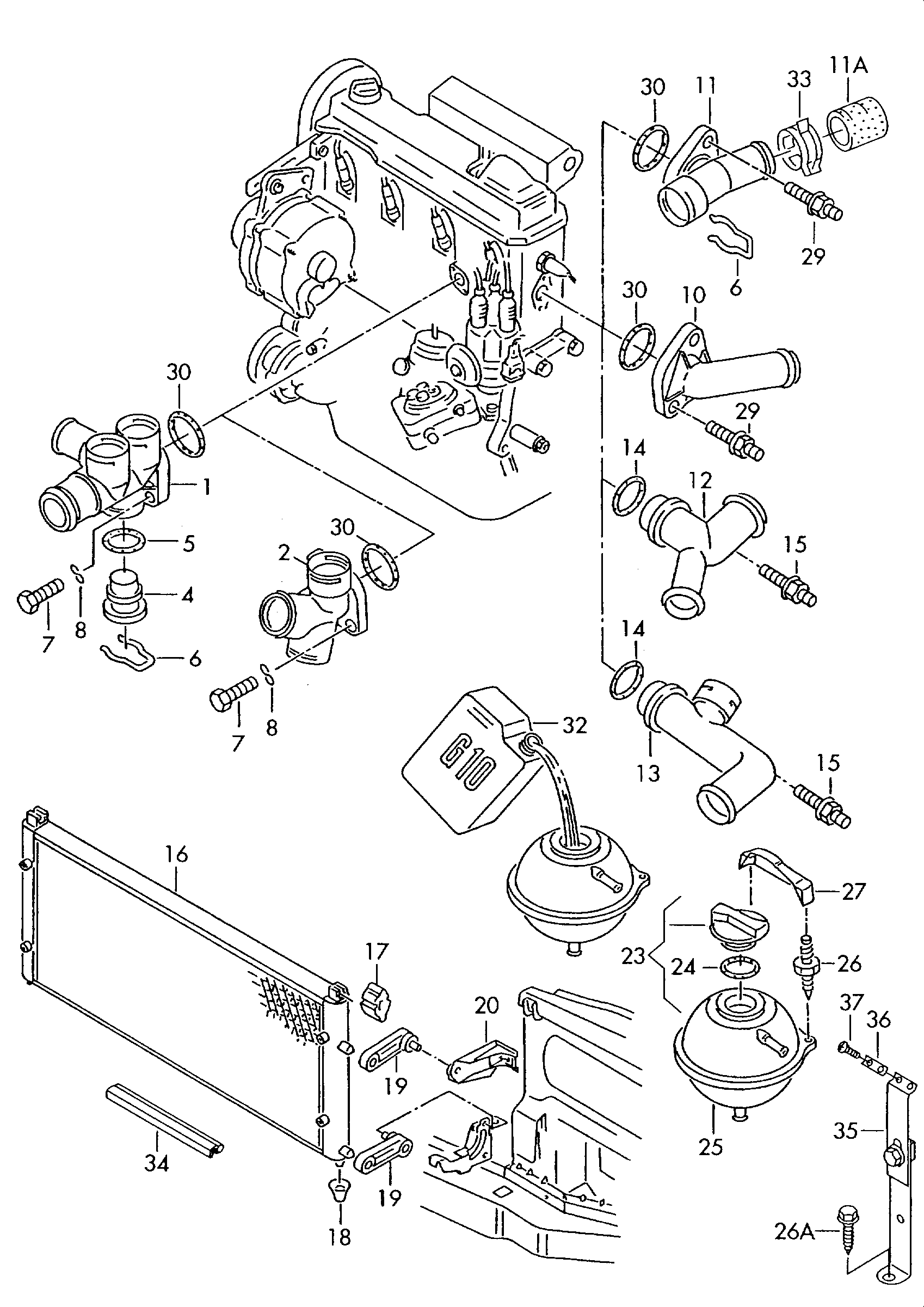 VAG 037 121 132B - Jäähdytysnesteputki inparts.fi