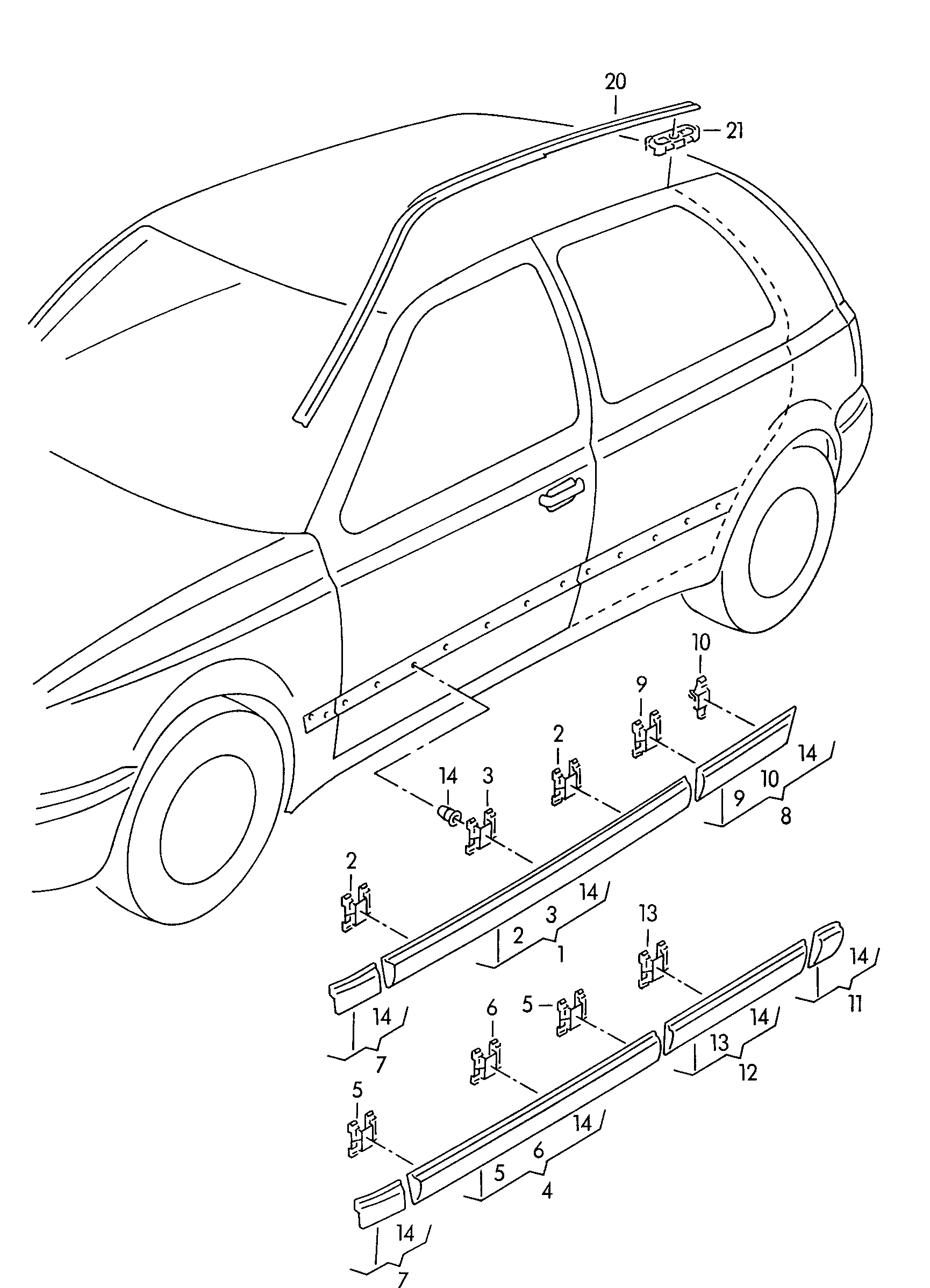 Skoda 1H0853585 - Suoja / koristelistasarja inparts.fi