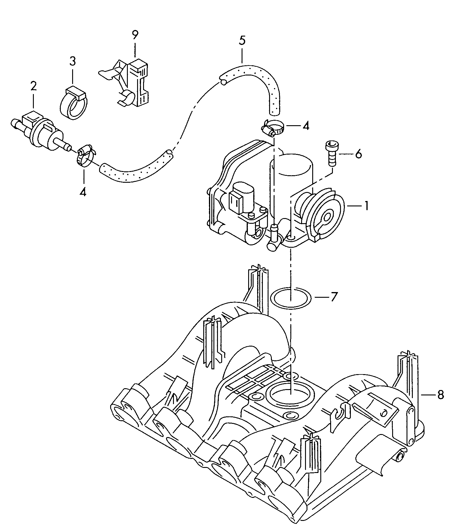 VAG 030133064D - Kaasuläpän kotelo inparts.fi