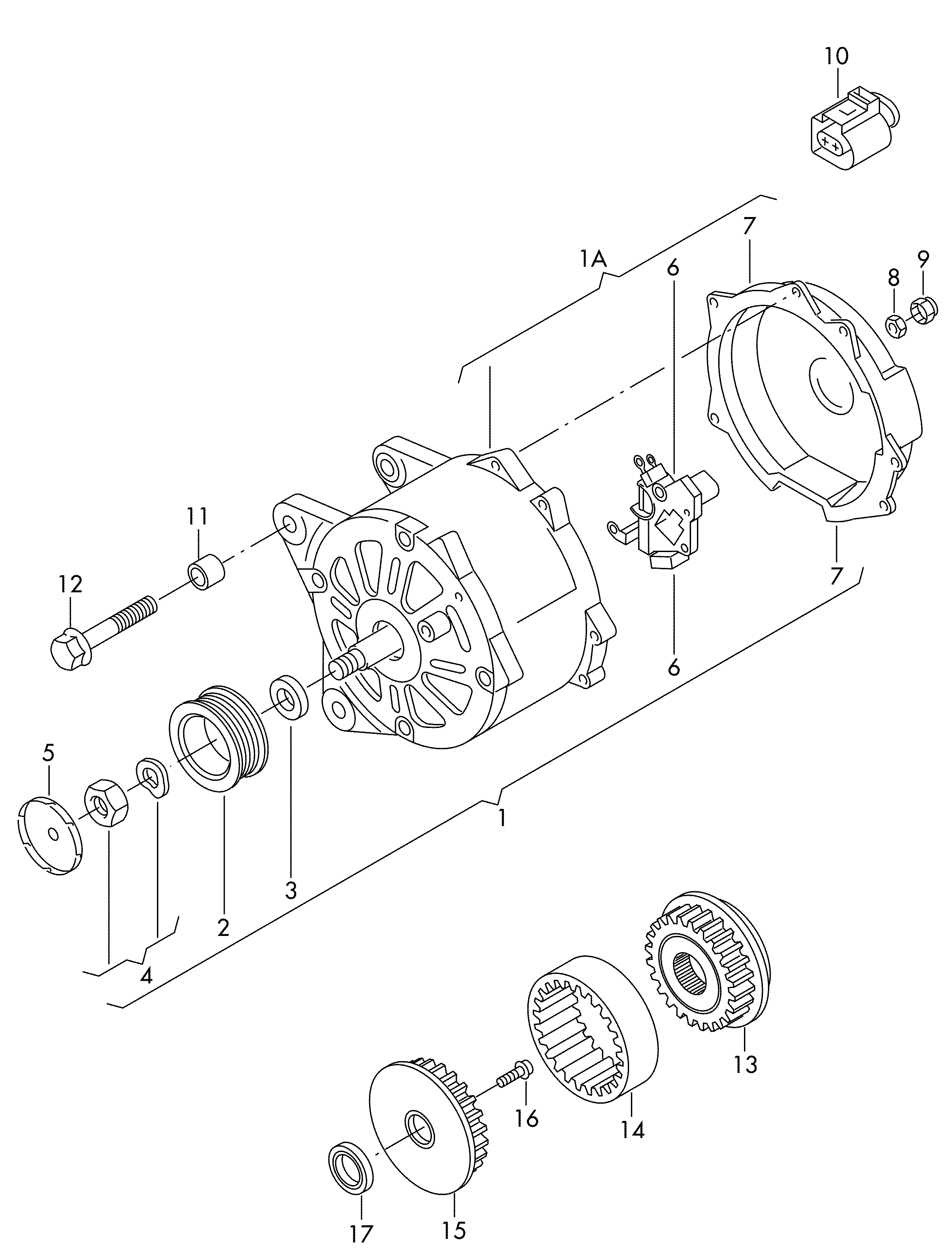 VW 059 903 015 P - Hihnapyörä, laturi inparts.fi