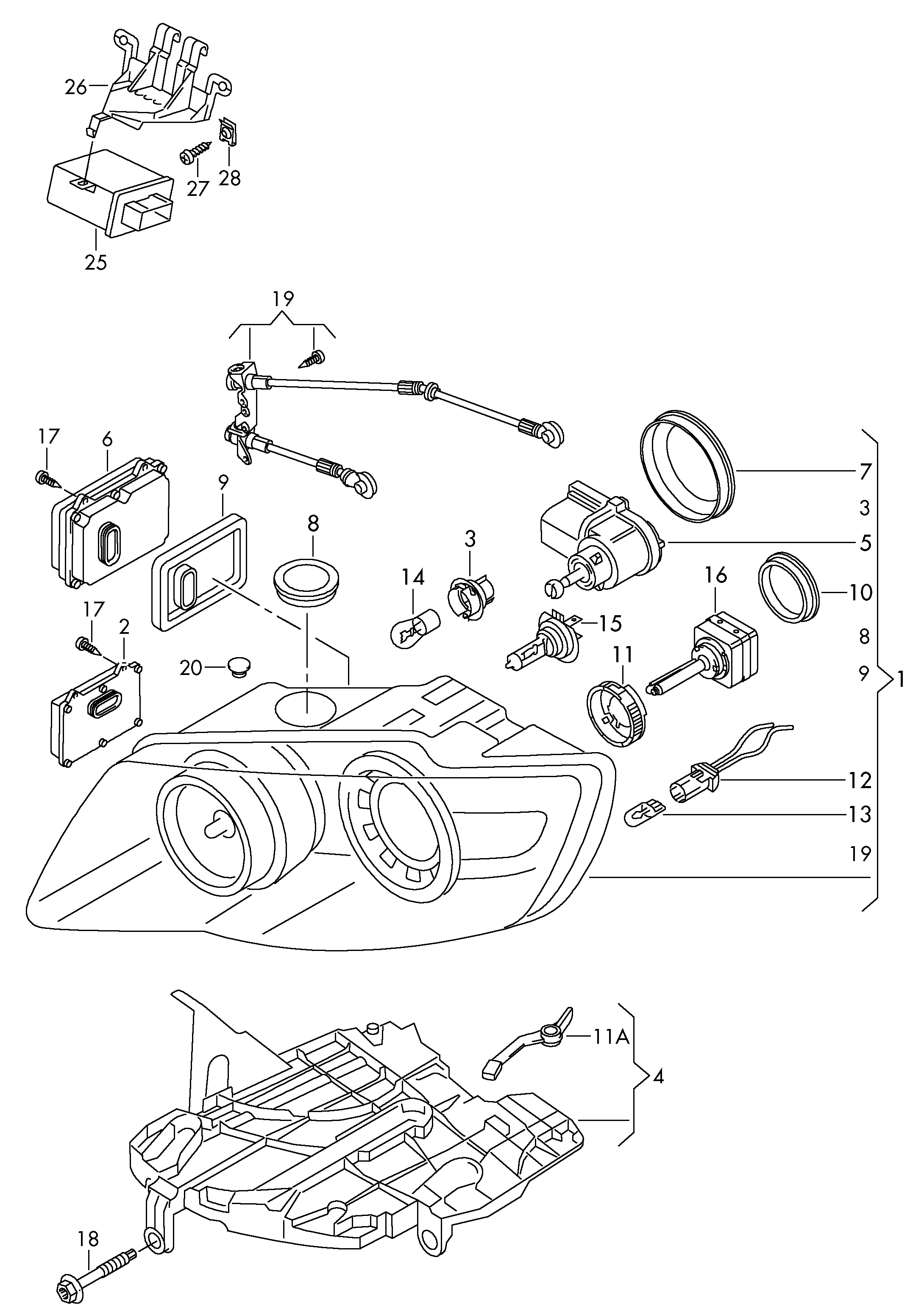 VAG 7L6 941 329B - Ohjainlaite, valo inparts.fi