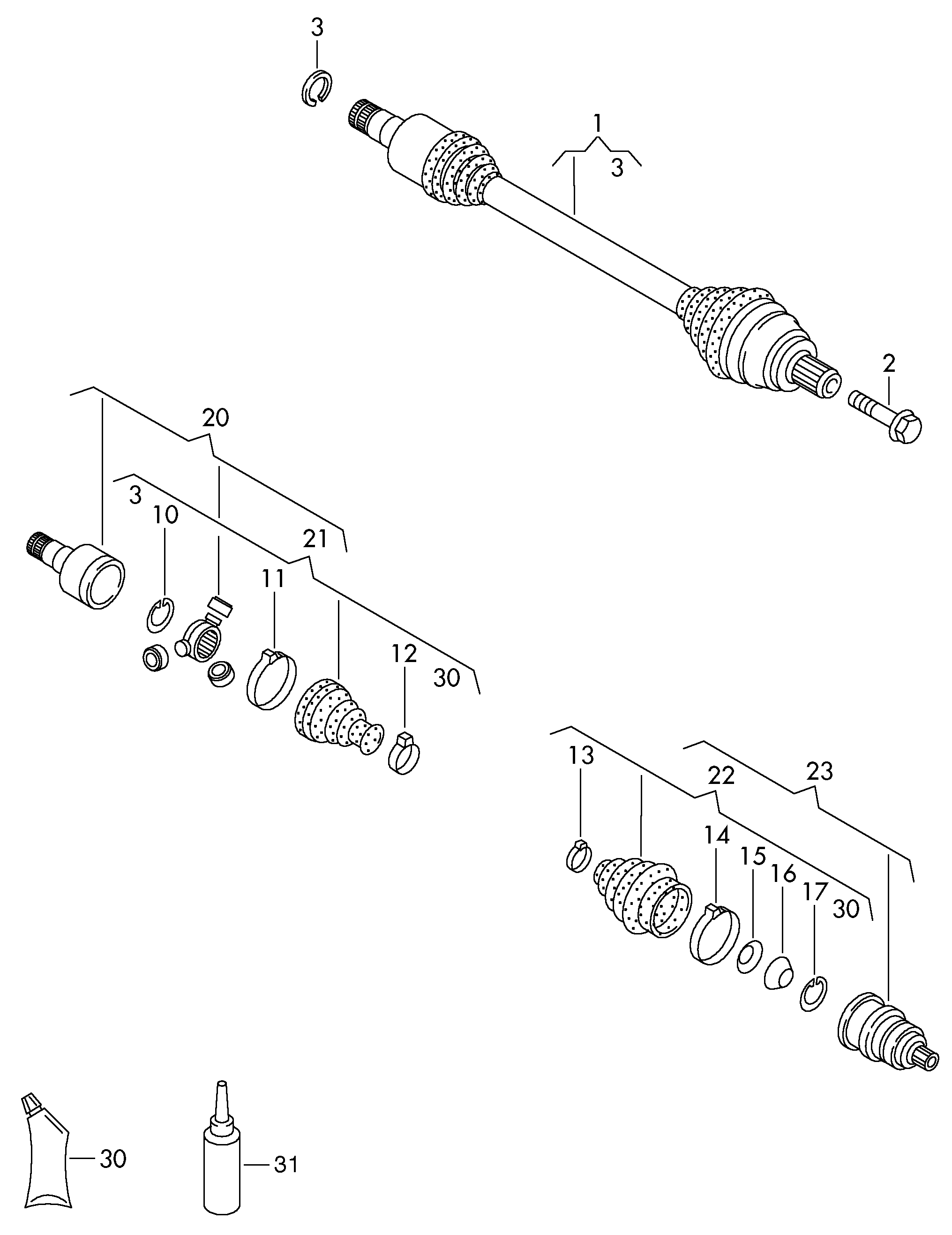 Skoda 7M0 498 203 - Paljekumi, vetoakseli inparts.fi