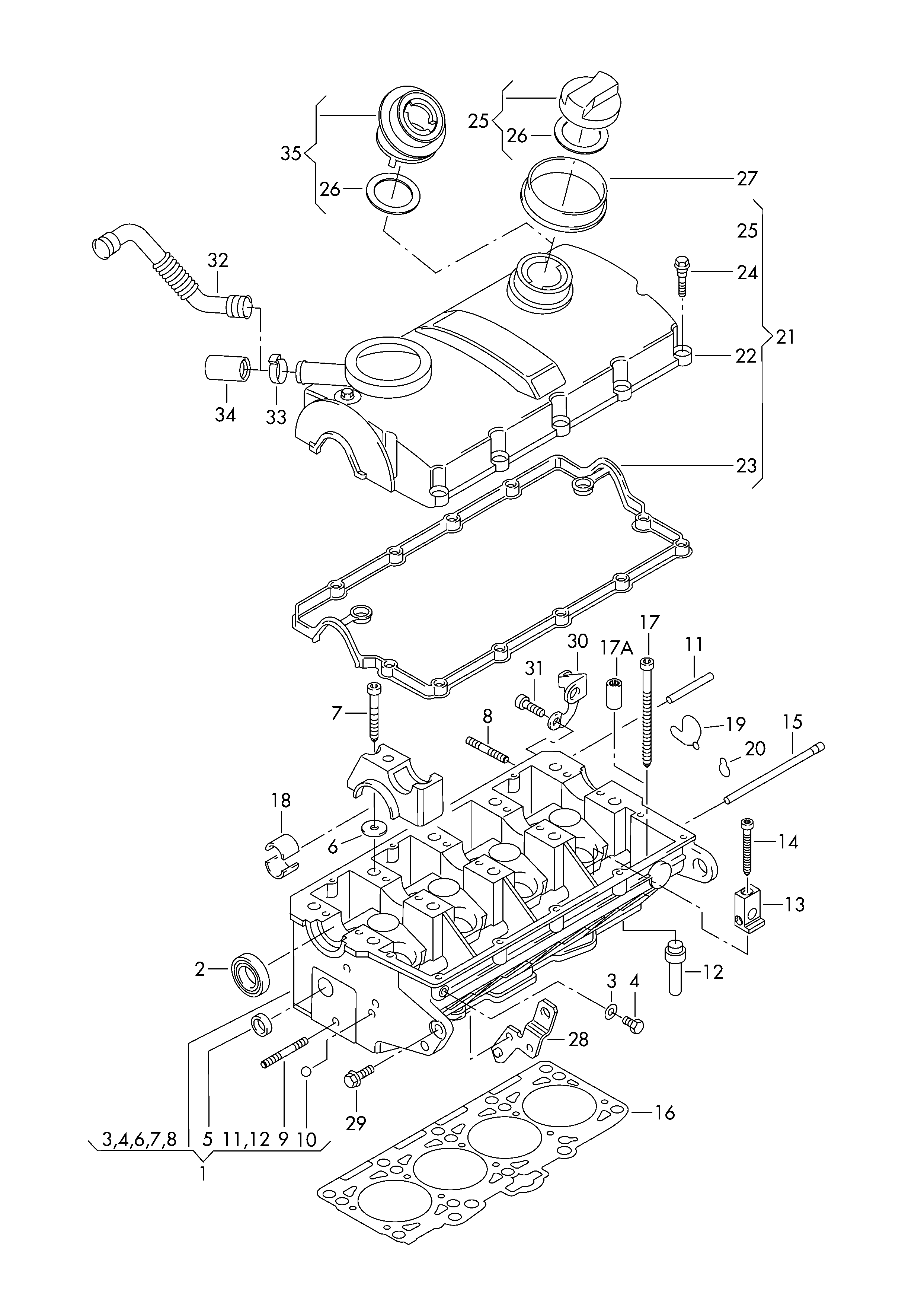 VAG 03G103351C - Sylinterikansi inparts.fi