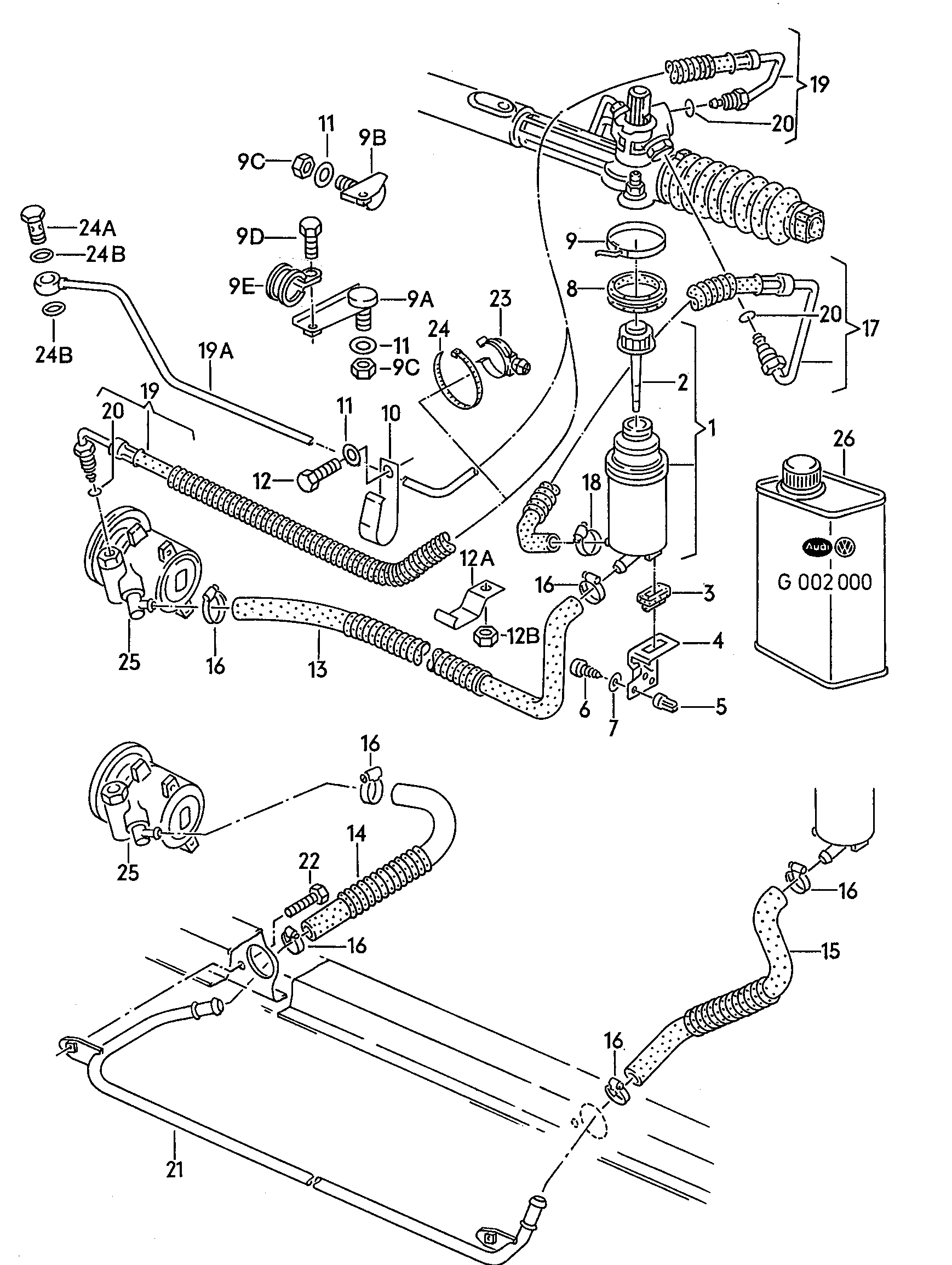 VW 330 422 371 - Tasaussäiliö, servo-ohjaus inparts.fi