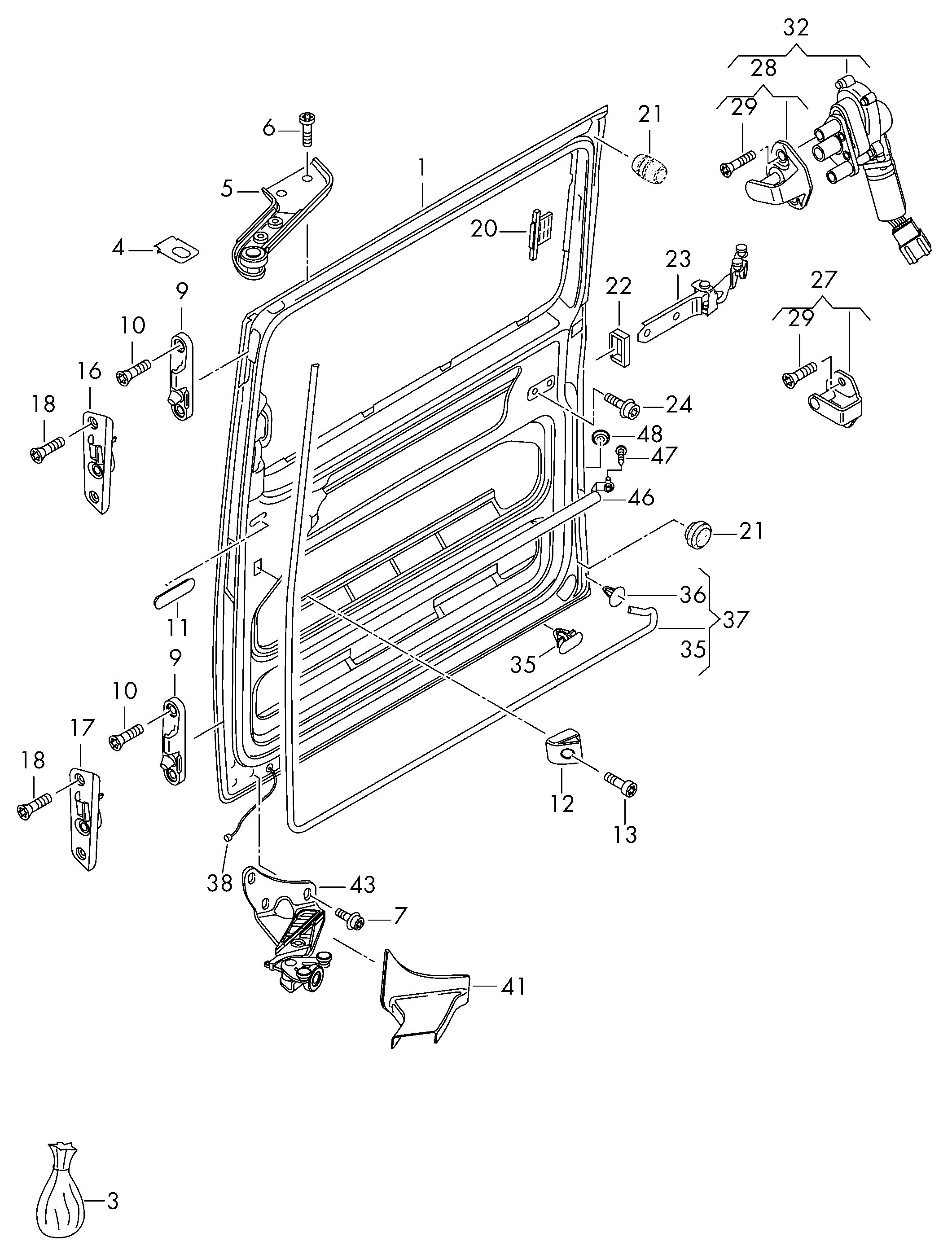 Skoda 7H0 843 436P - Rullaohjain, liukuovi inparts.fi