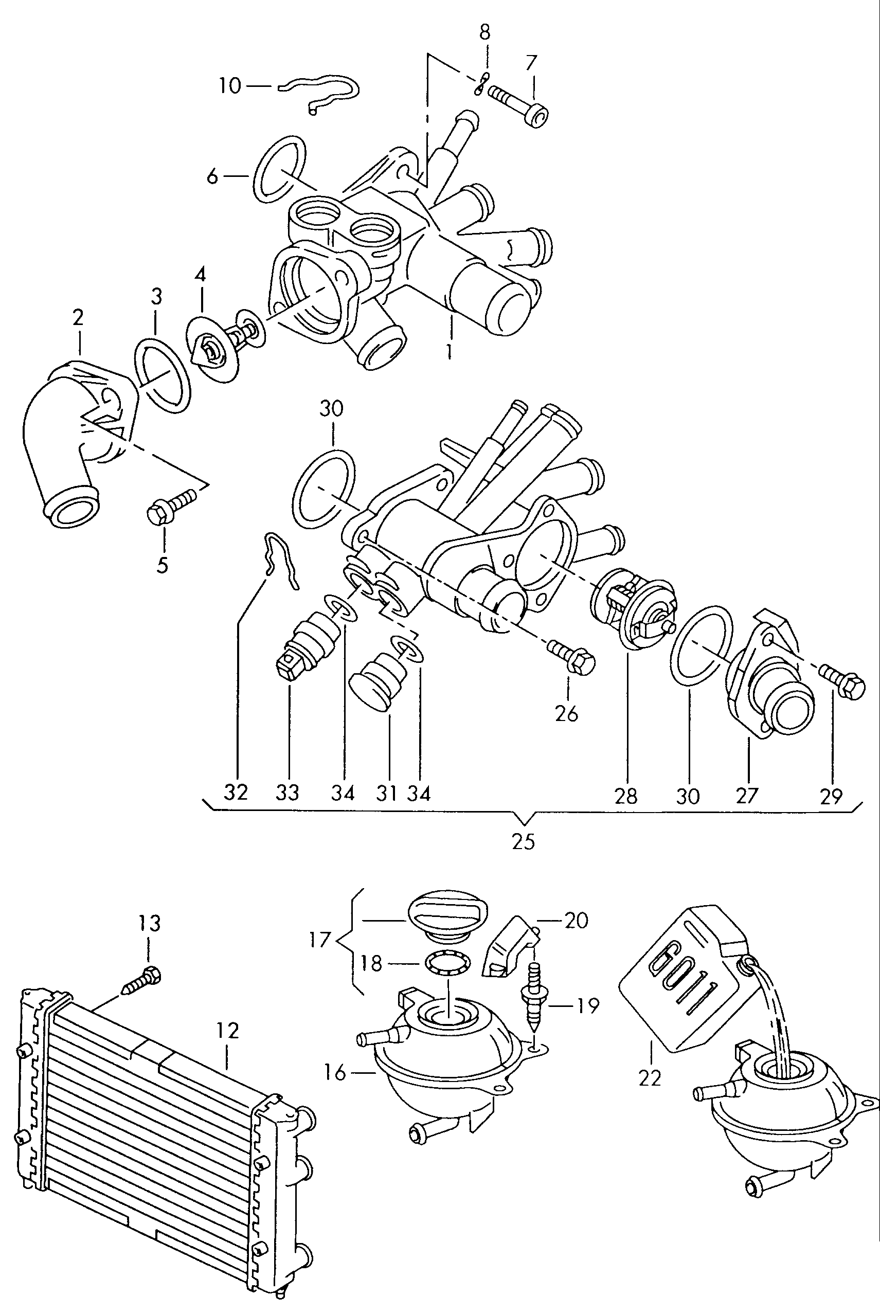 Skoda 030 121 117 N - Termostaattikotelo inparts.fi