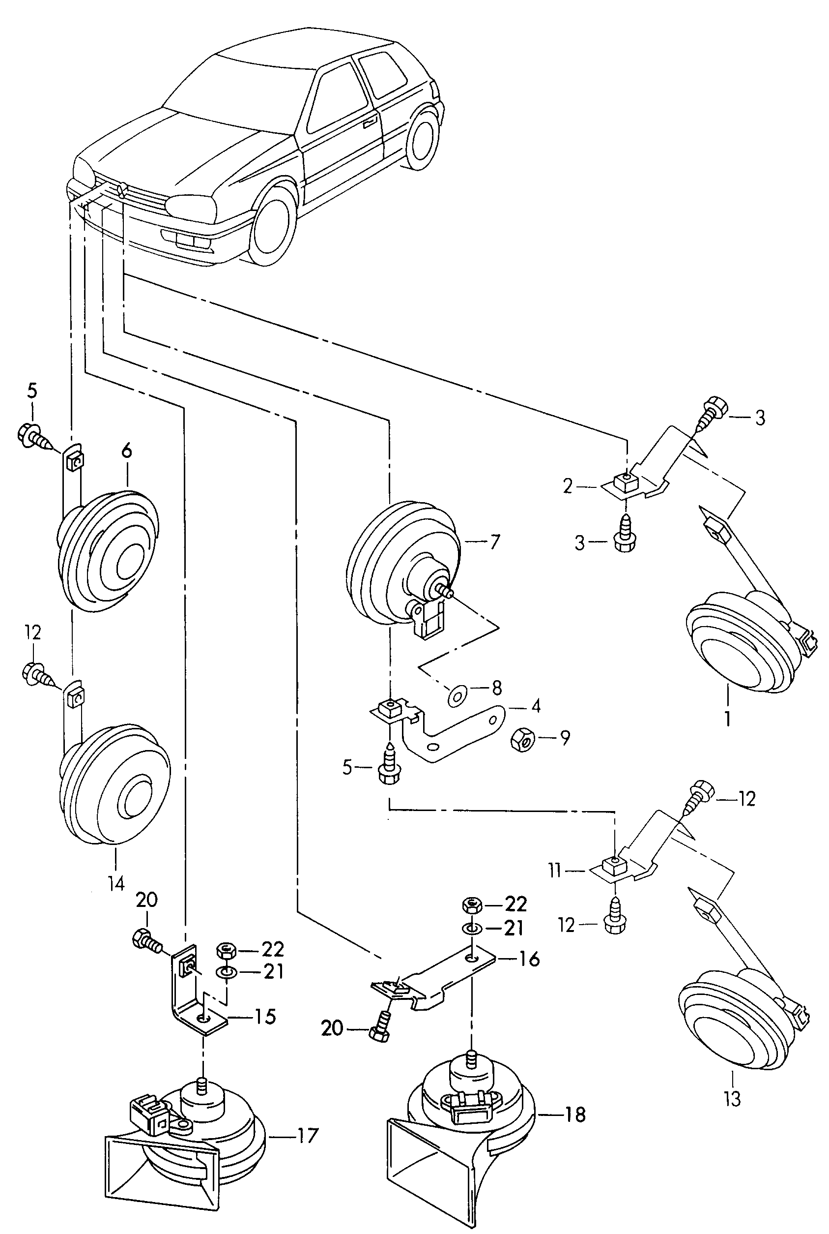 VAG 191 951 113 B - Äänitorvi inparts.fi