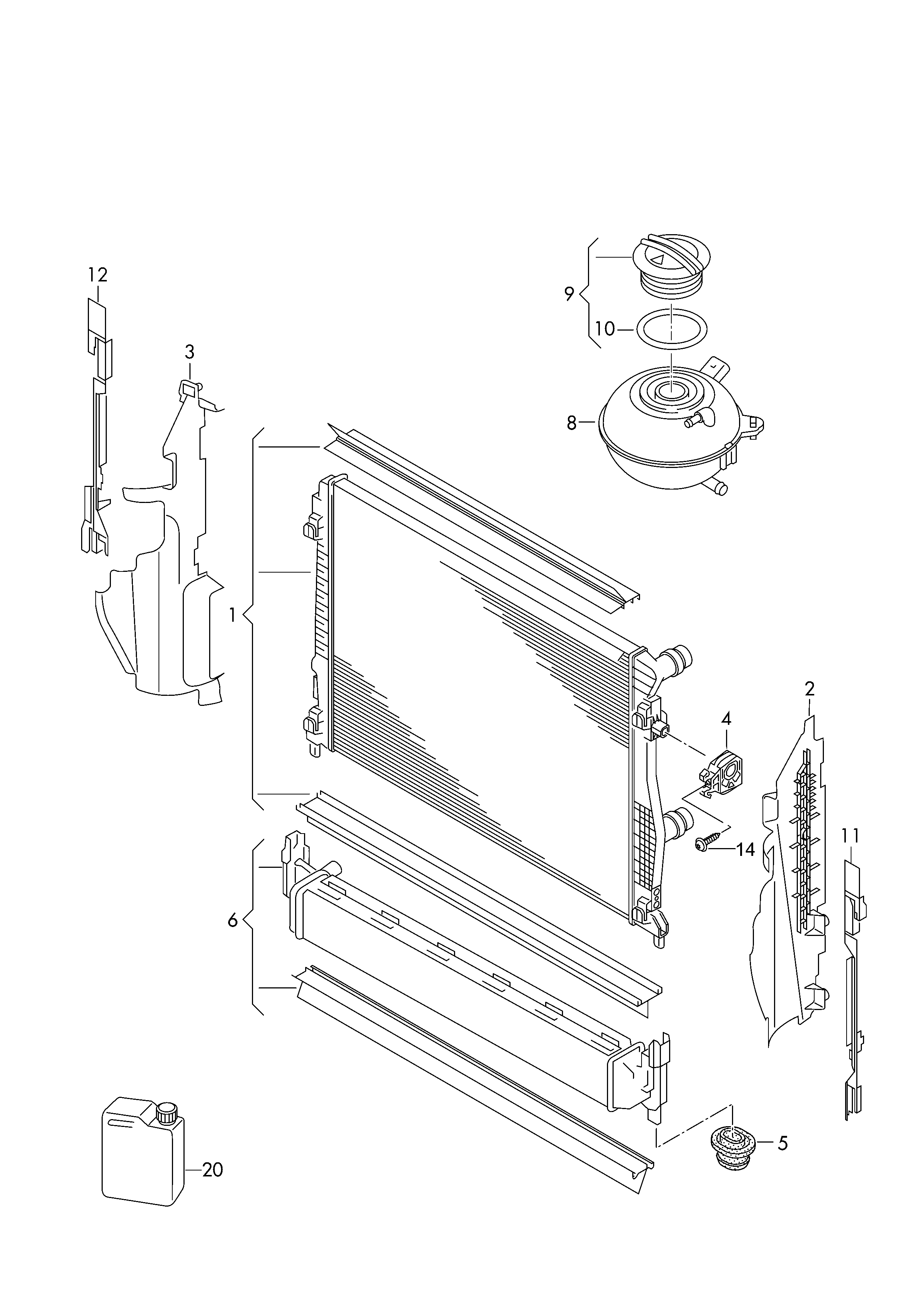 VAG 5Q0121251EC - Jäähdytin,moottorin jäähdytys inparts.fi