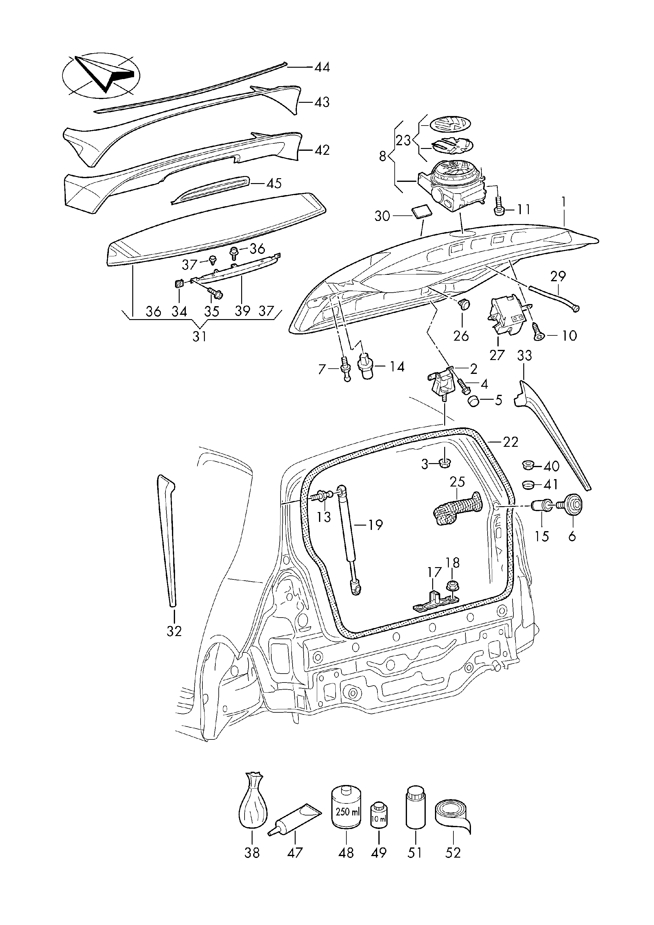 Seat 5G6 827 550 C - Kaasujousi, tavaratila inparts.fi