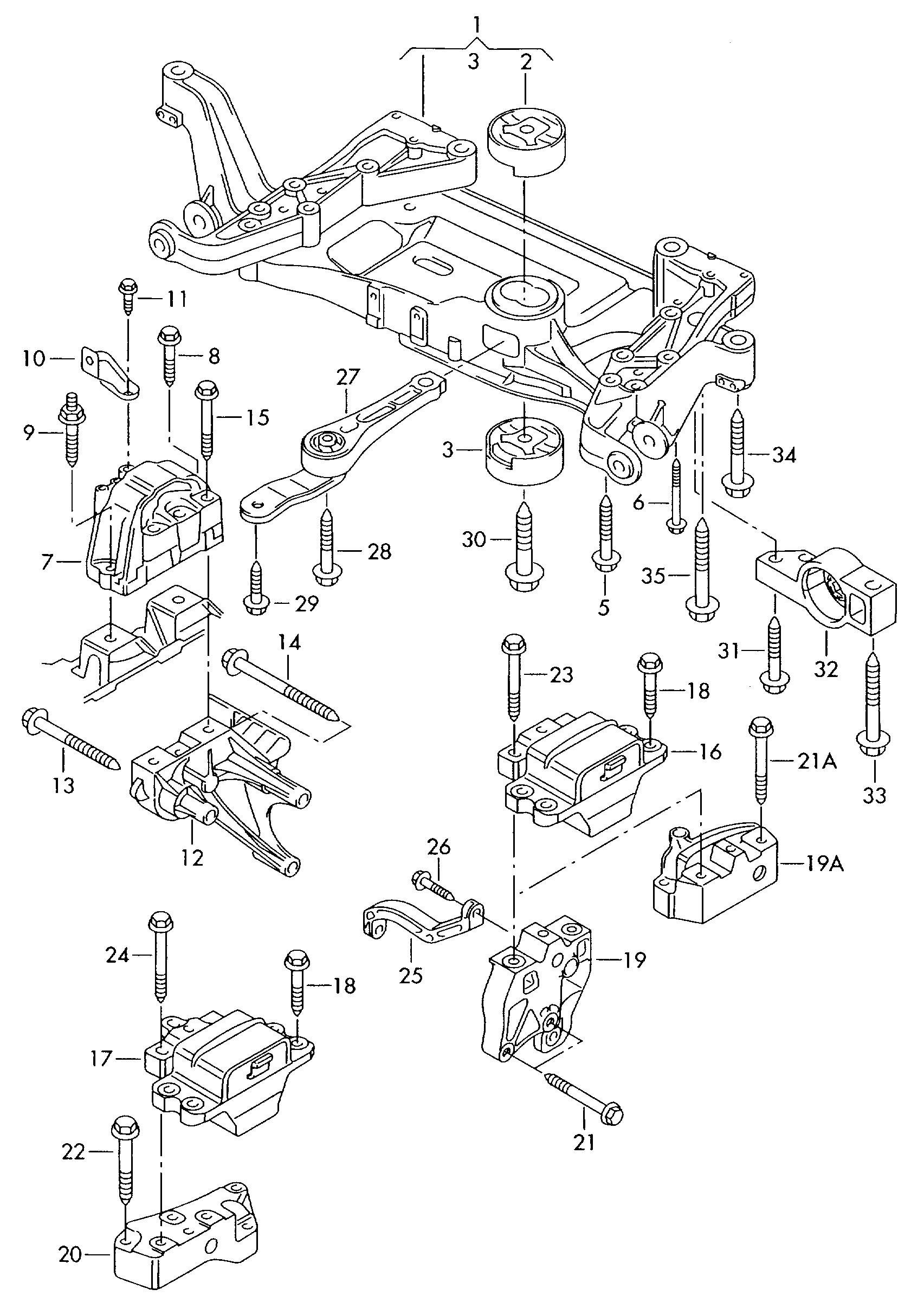 VW 3C0199555R - Vaihteiston ripustus inparts.fi