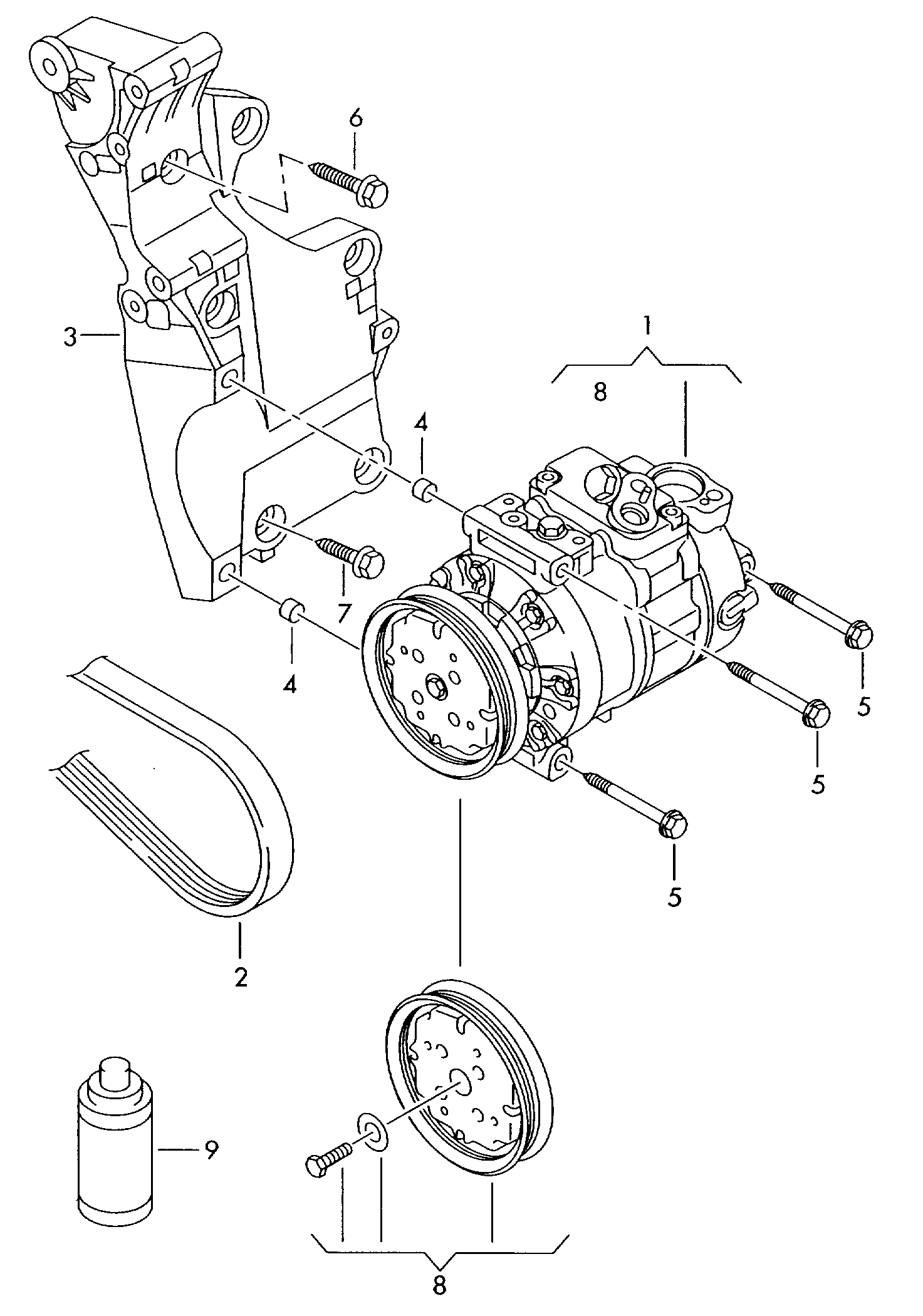 VAG 1K0820859F - Kompressori, ilmastointilaite inparts.fi