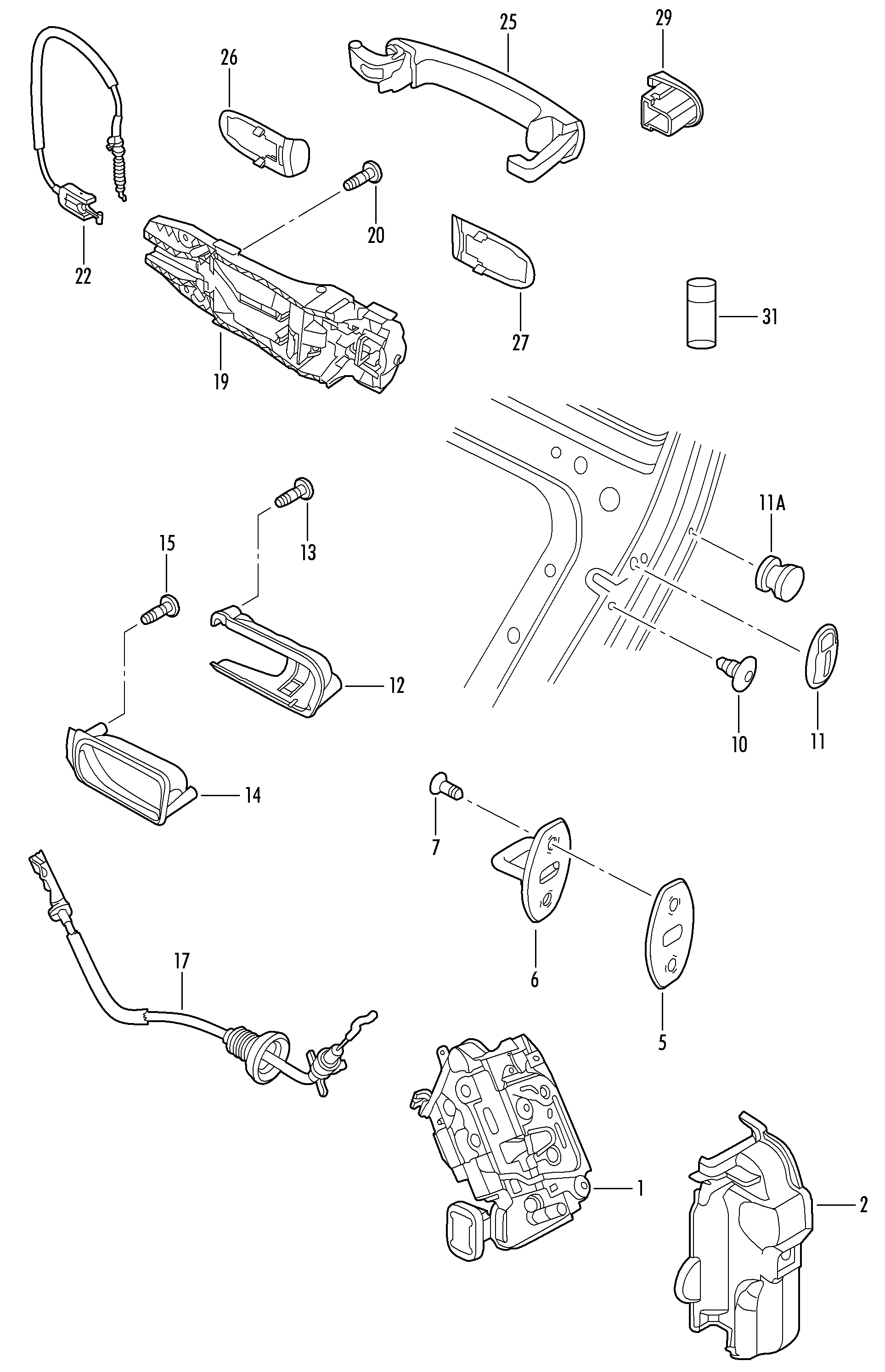 Seat 5N0 837 017D - Vaijeri, ovilukitus inparts.fi