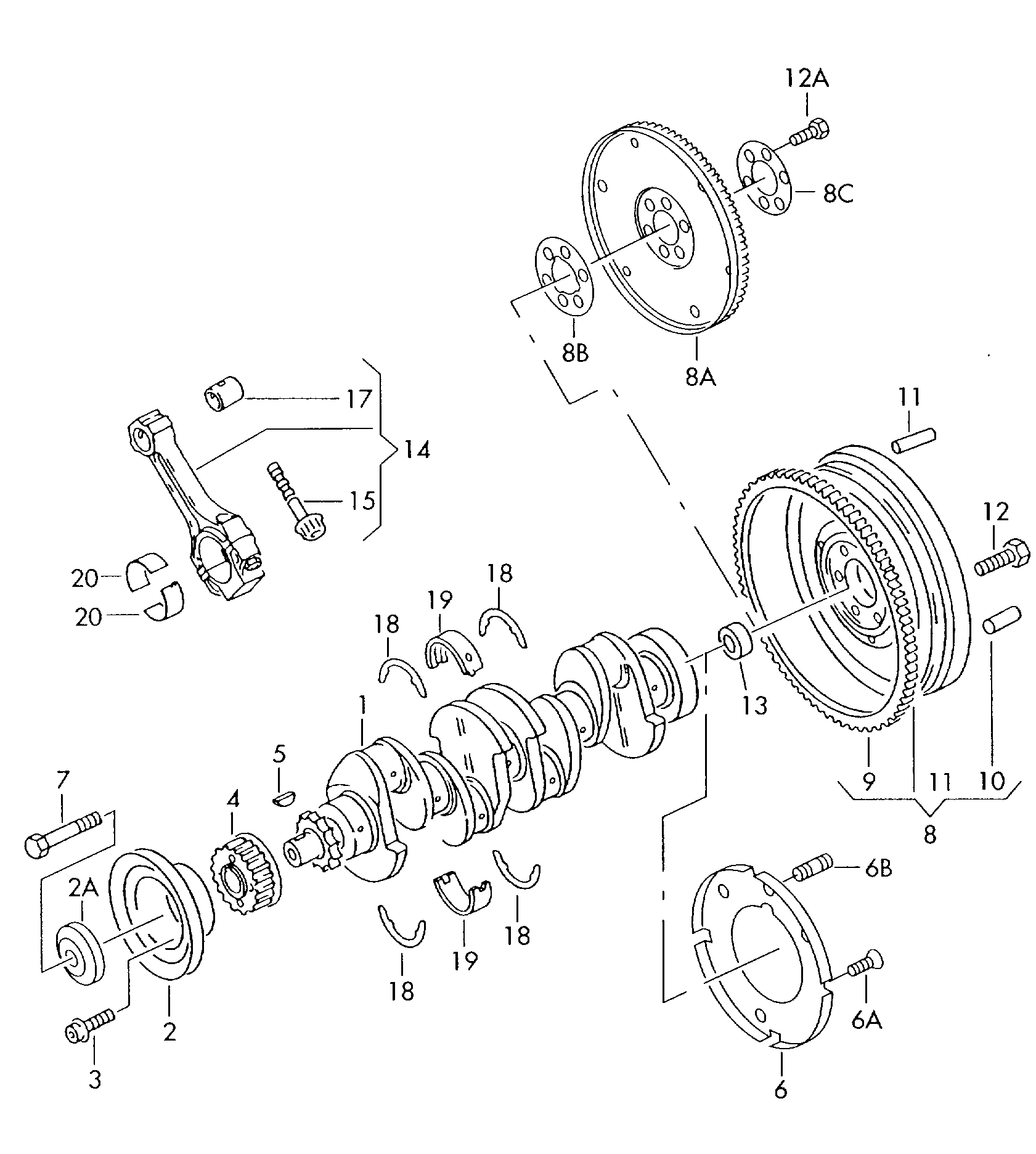 VW 028 105 243 AC - Hihnapyörä, kampiakseli inparts.fi