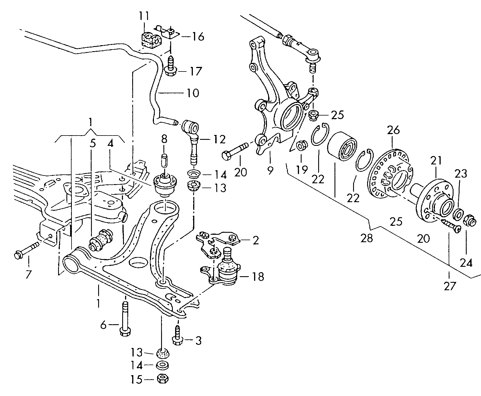 VW 191 411 315 B - Tanko, kallistuksenvaimennin inparts.fi