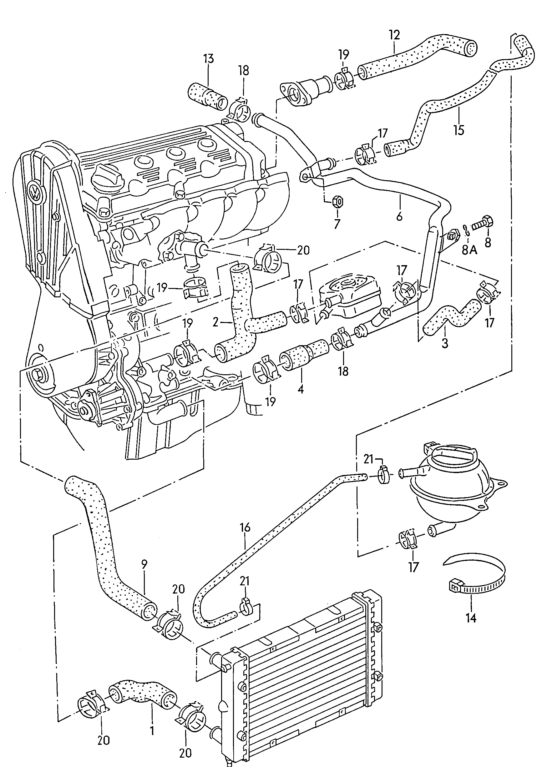 VAG 191 121 051 E - Jäähdyttimen letku inparts.fi