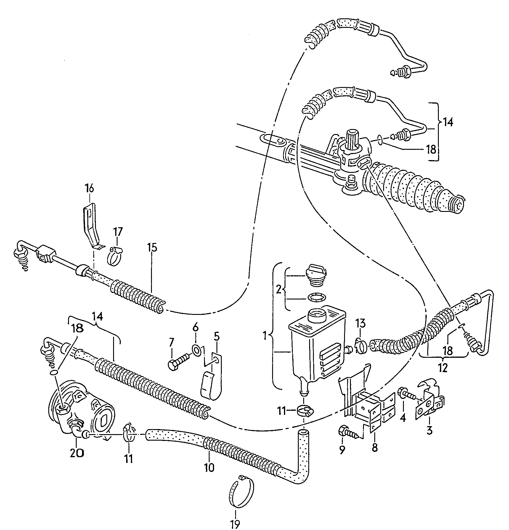 VW 191 422 371 D - Tasaussäiliö, servo-ohjaus inparts.fi