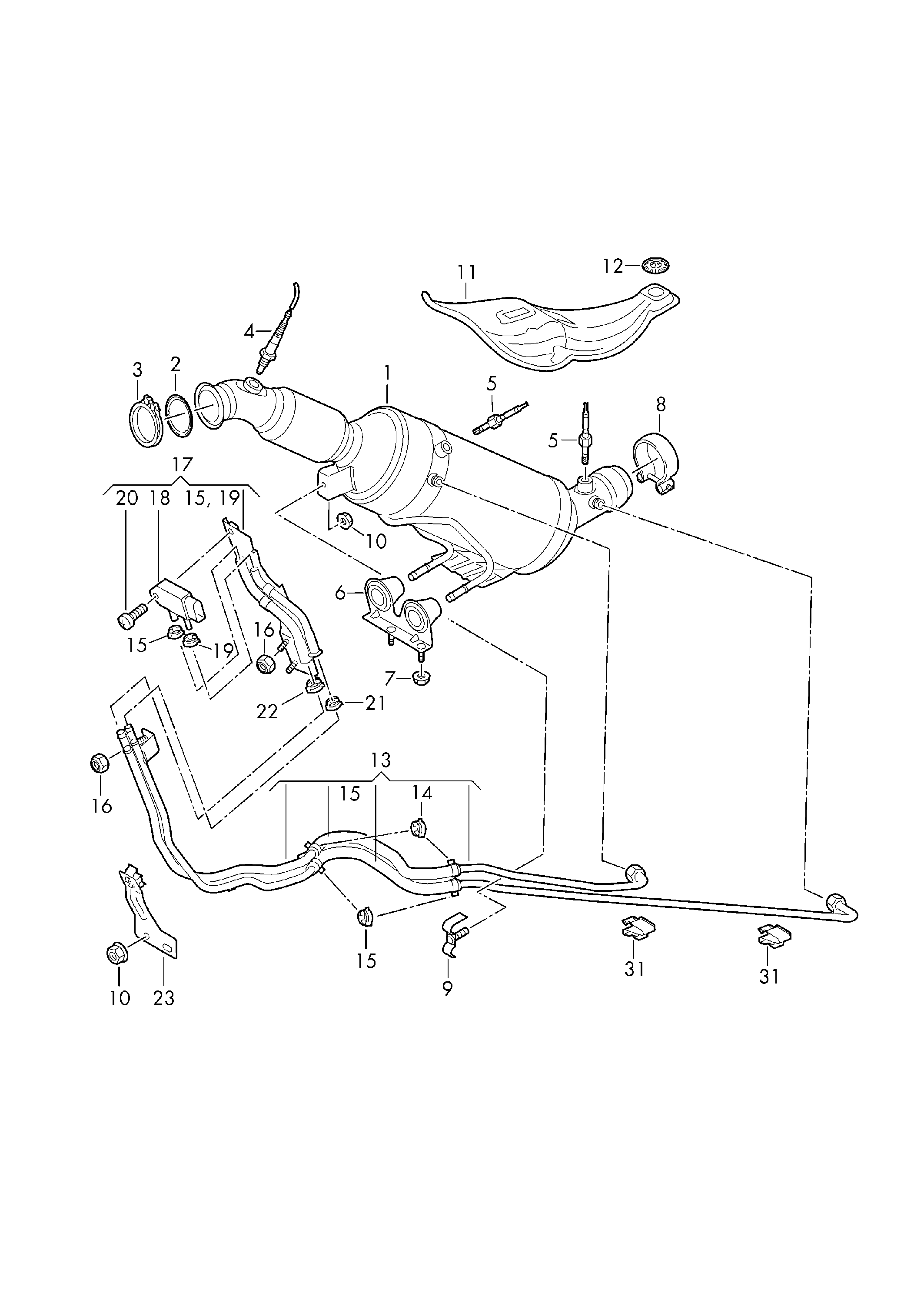 Skoda 7H0 253 725 A - Putkenliitin, pakoputkisto inparts.fi