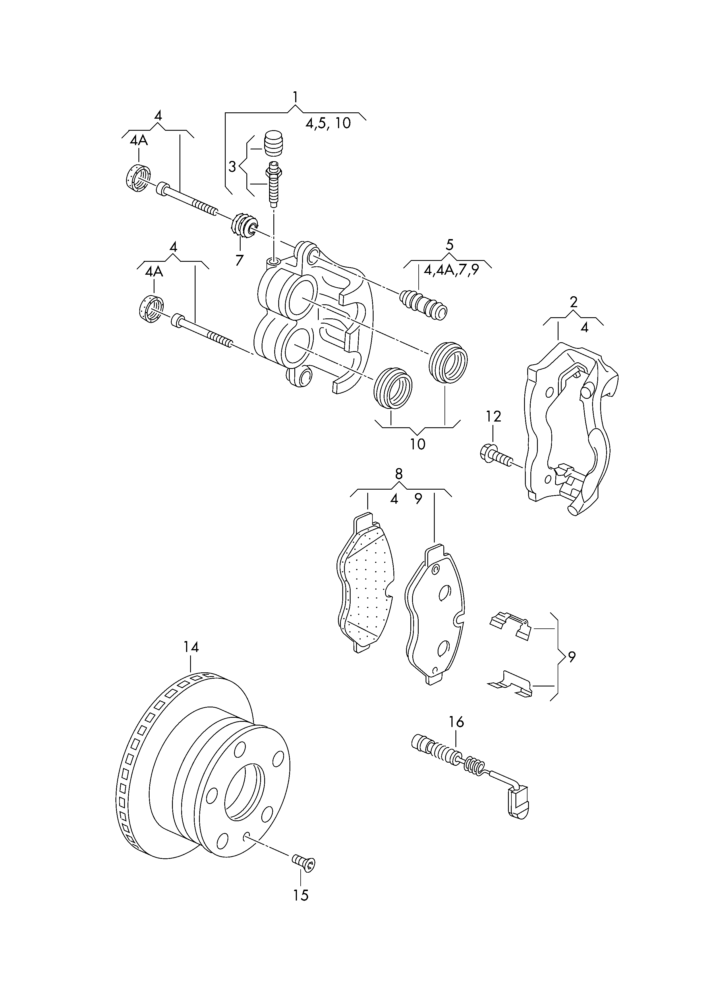 VAG 2E0698471 - Korjaussarja, jarrusatula inparts.fi