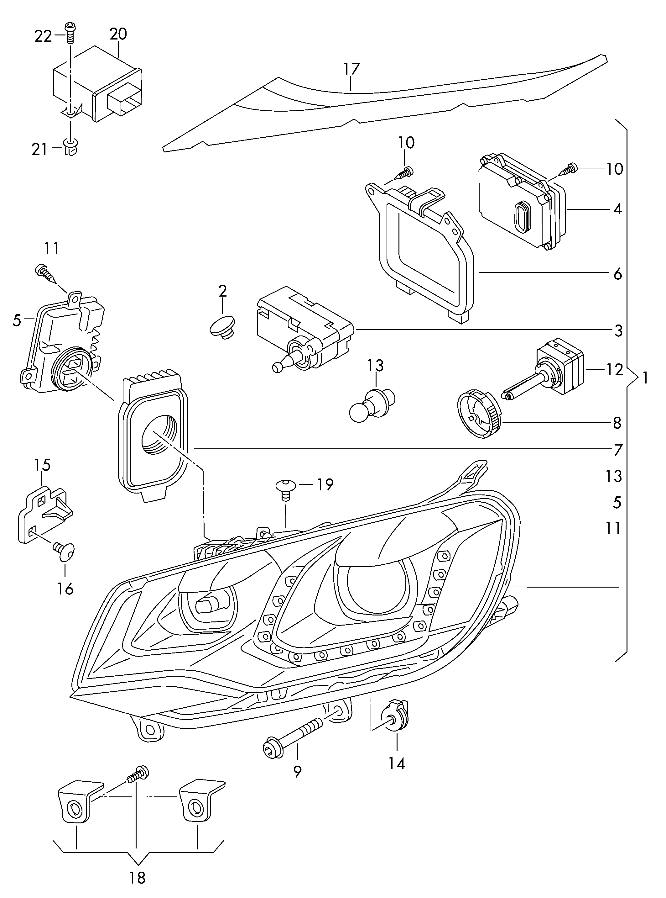 Skoda 8K0 941 597 E - Ohjainlaite, valo inparts.fi